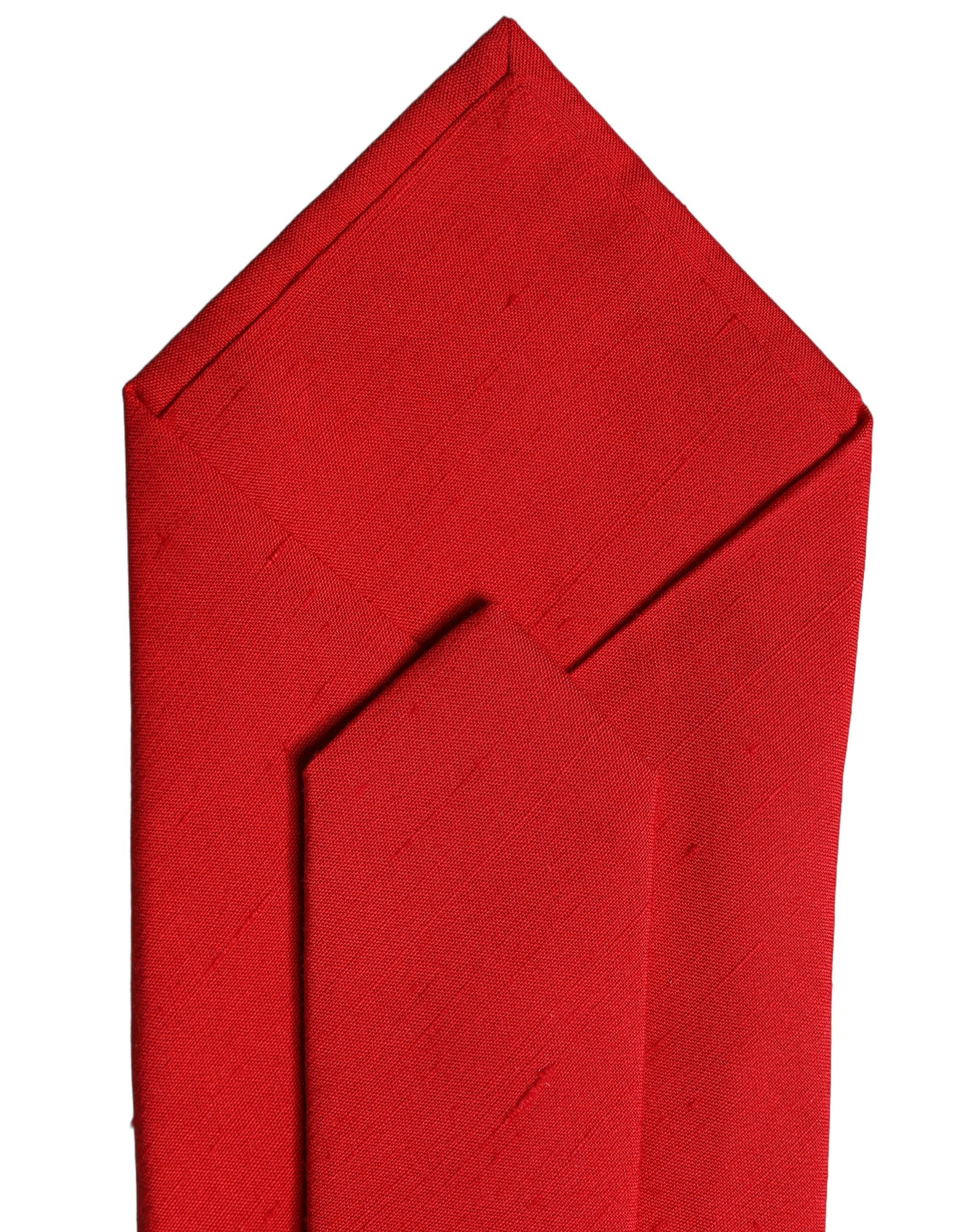 Dolce & Gabbana Red Solid Silk Cotton Adjustable Women Necktie Tie