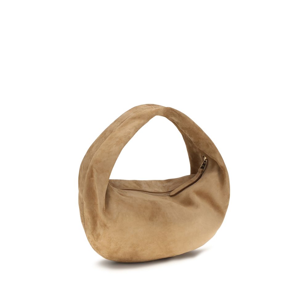 Khaite Beige Leather Shoulder Bag