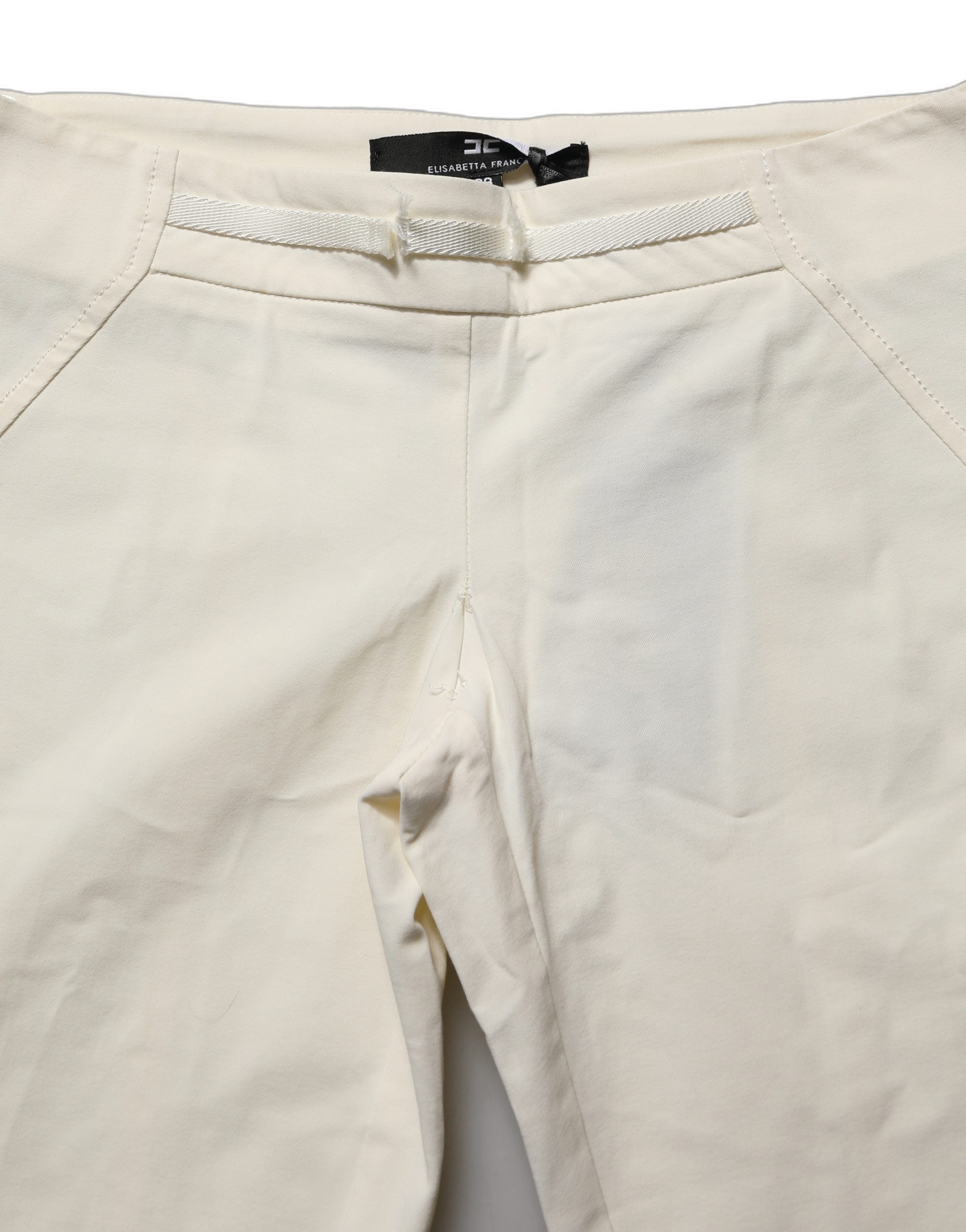 Elisabetta Franchi White Low Waist Skinny Women Trouser Pants