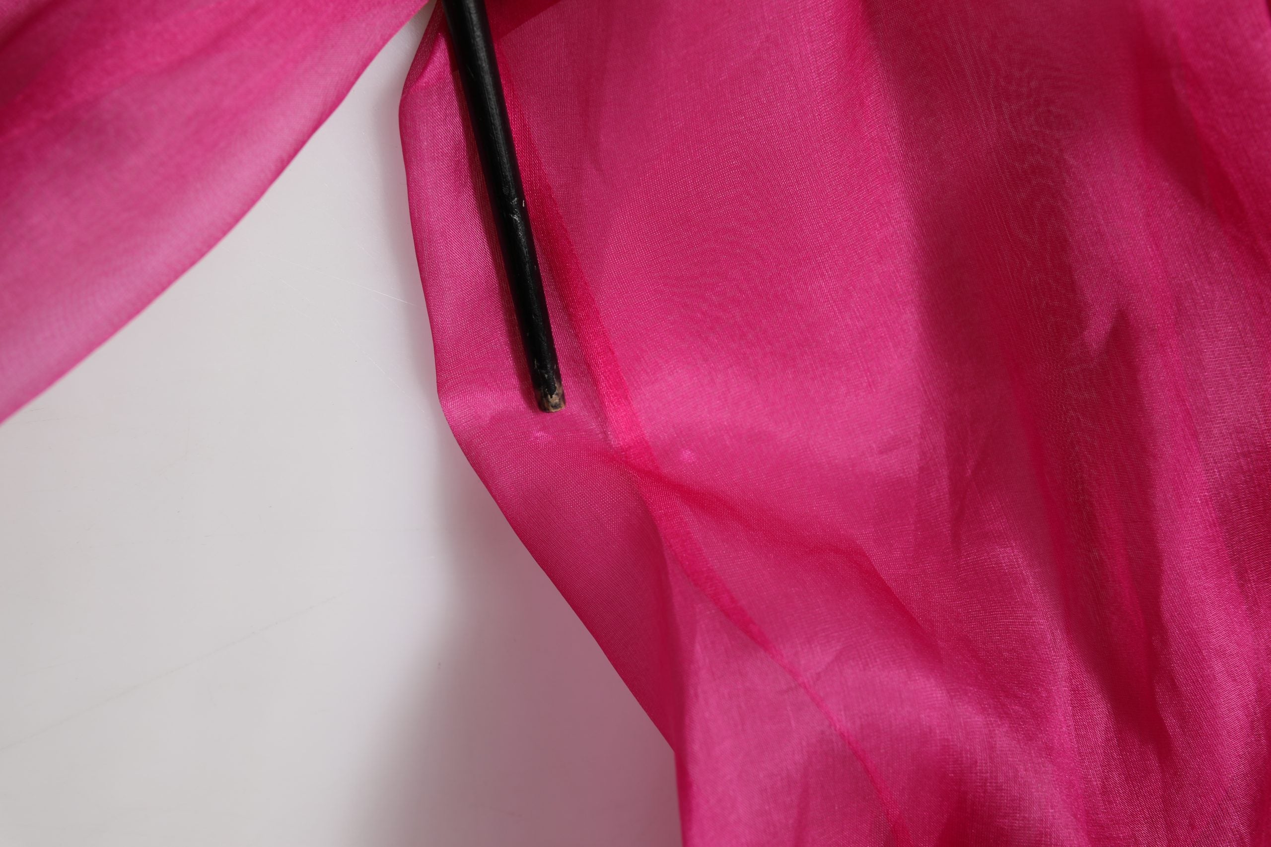 Dolce & Gabbana Fuchsia Sheer Chiffon Buttoned Blouse Top