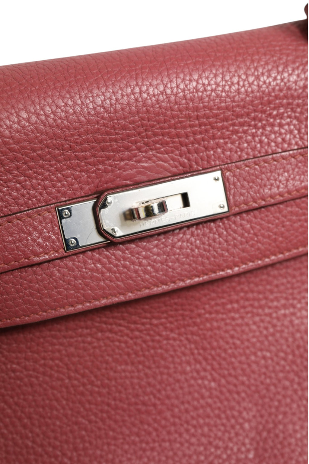 Hermès Bois de Rose Clemence Kelly 32 Retourne Handbag