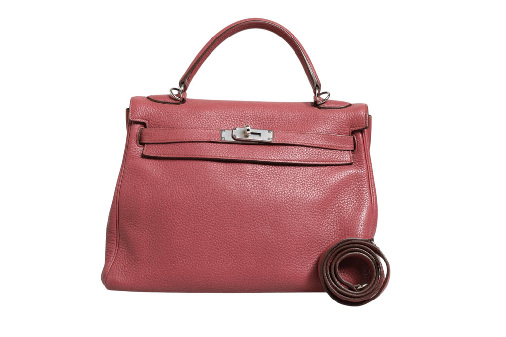 Hermès Bois de Rose Clemence Kelly 32 Retourne Handbag
