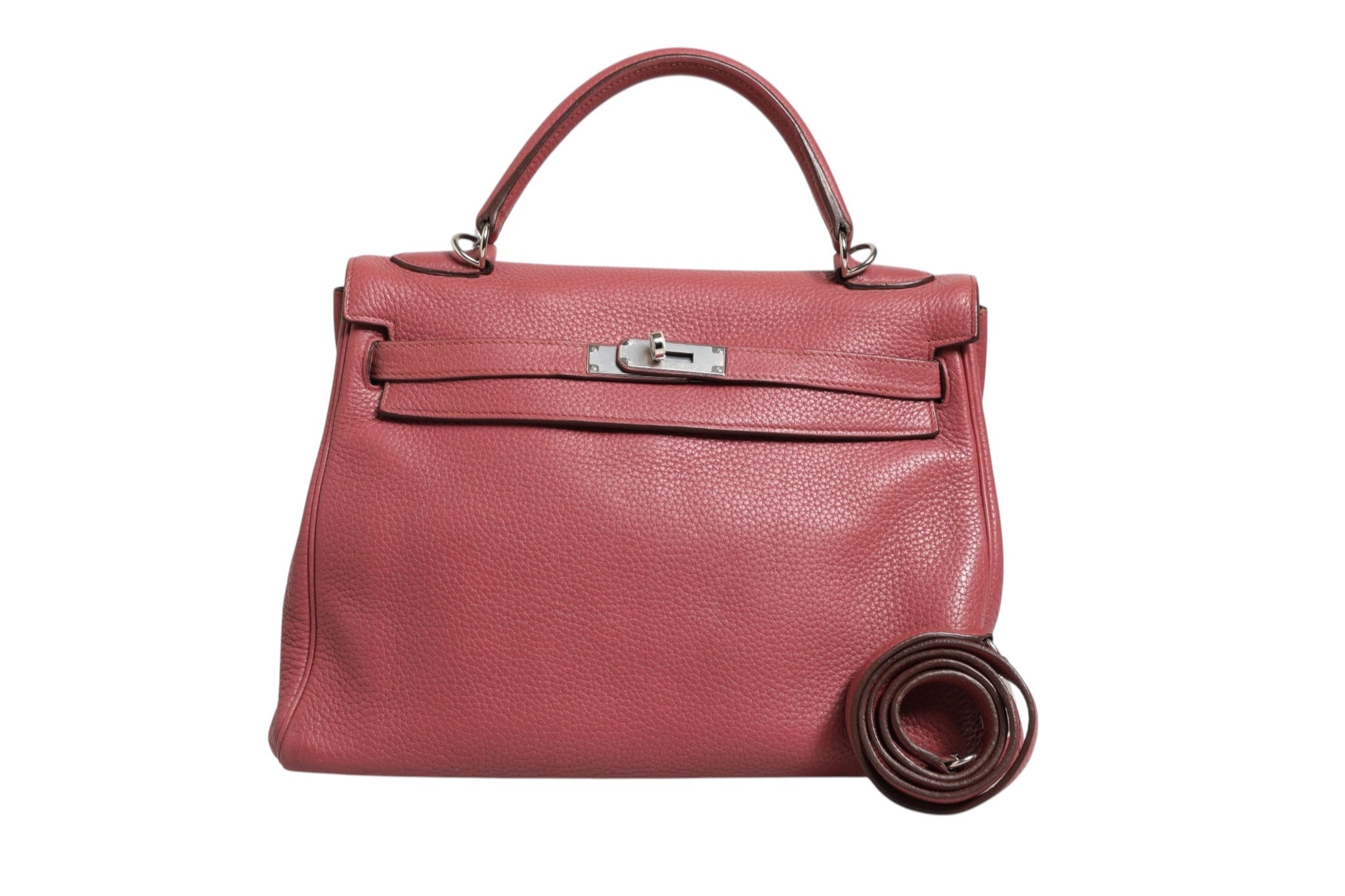 Hermès Bois de Rose Clemence Kelly 32 Retourne Handbag