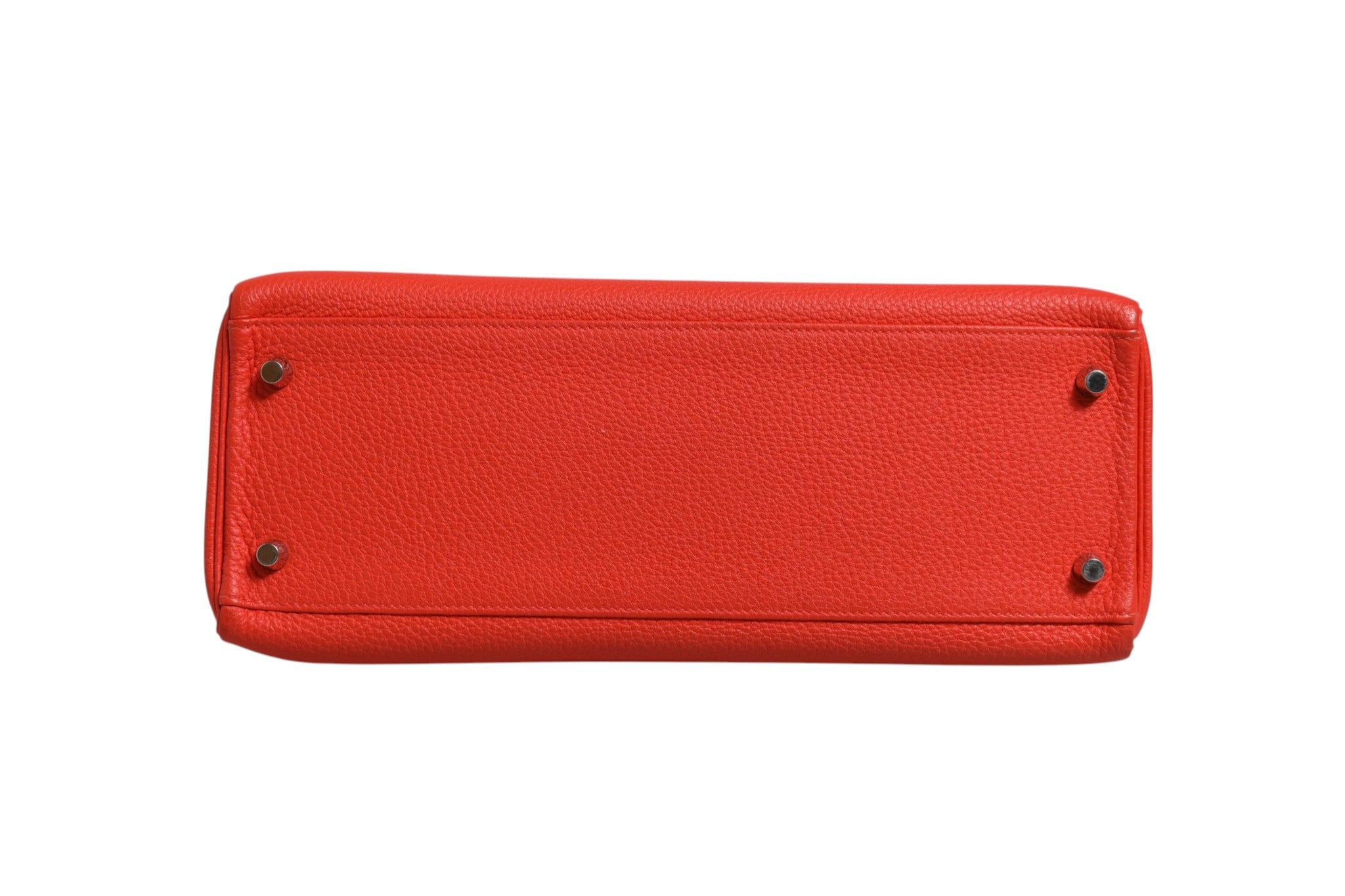 Hermès Kelly 32 Retourne Two-Way Handbag in Vibrant Orange Leather