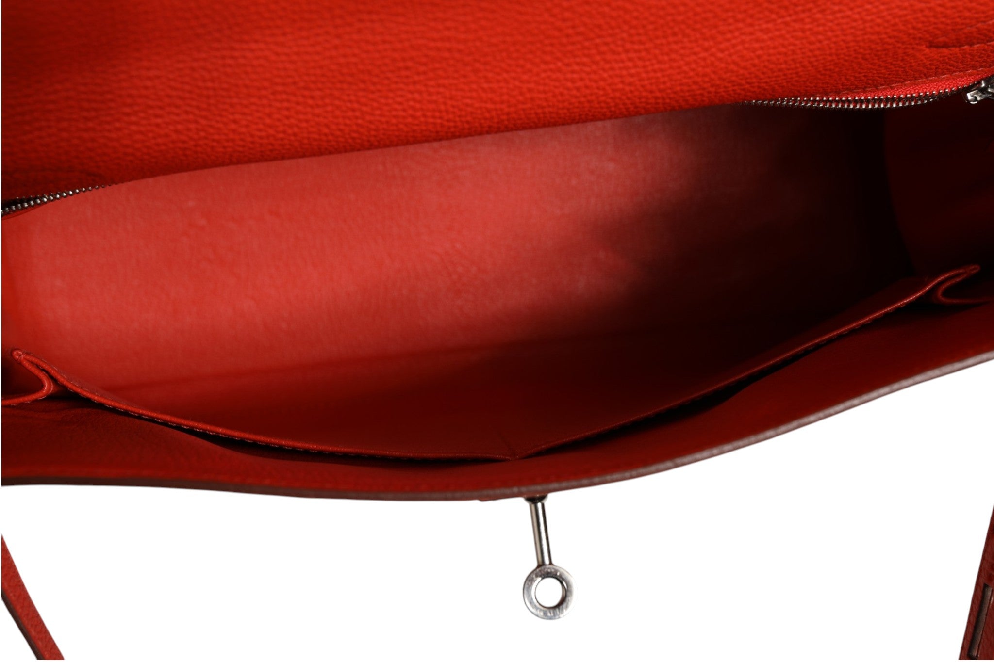Hermès Kelly 32 Retourne Two-Way Handbag in Vibrant Orange Leather