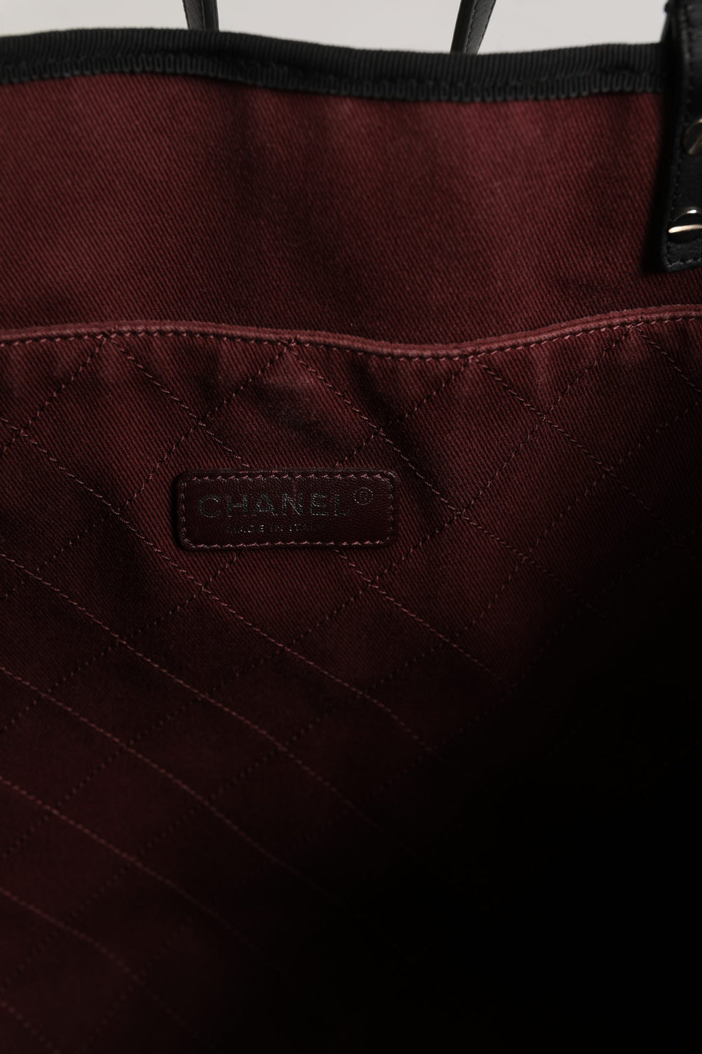 Chanel White/Black 'Ladies First' Canvas Tote Bag