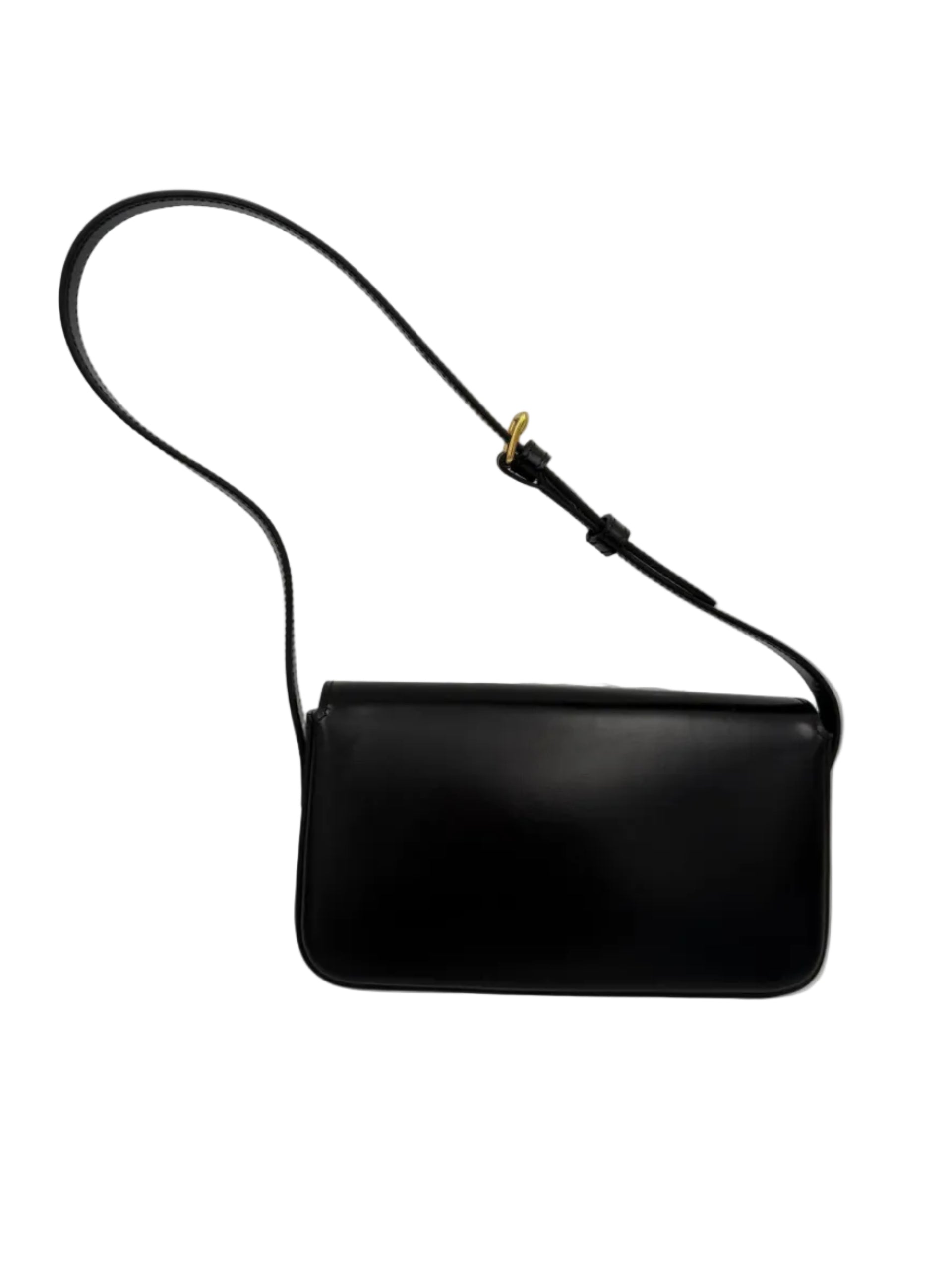 Celine Shiny Black Claude Triomphe Shoulder Bag