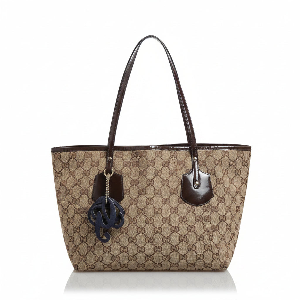 Gucci 28 Medium Beige Canvas Jolie Charm Tote Bag
