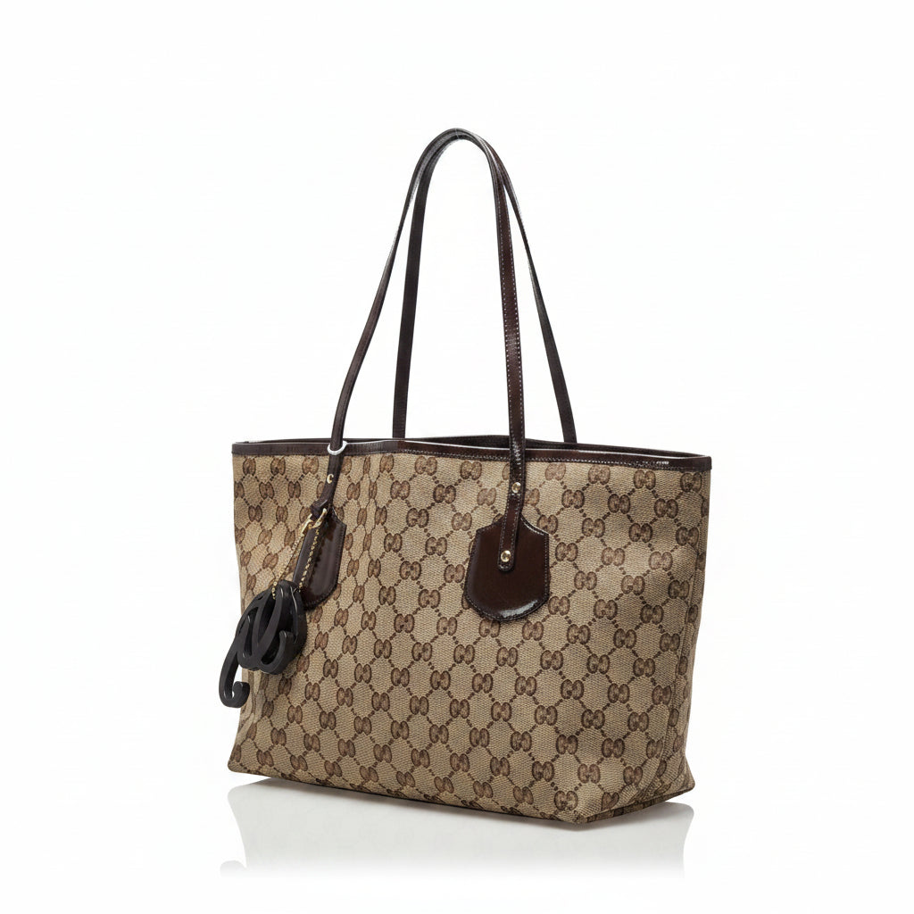 Gucci 28 Medium Beige Canvas Jolie Charm Tote Bag