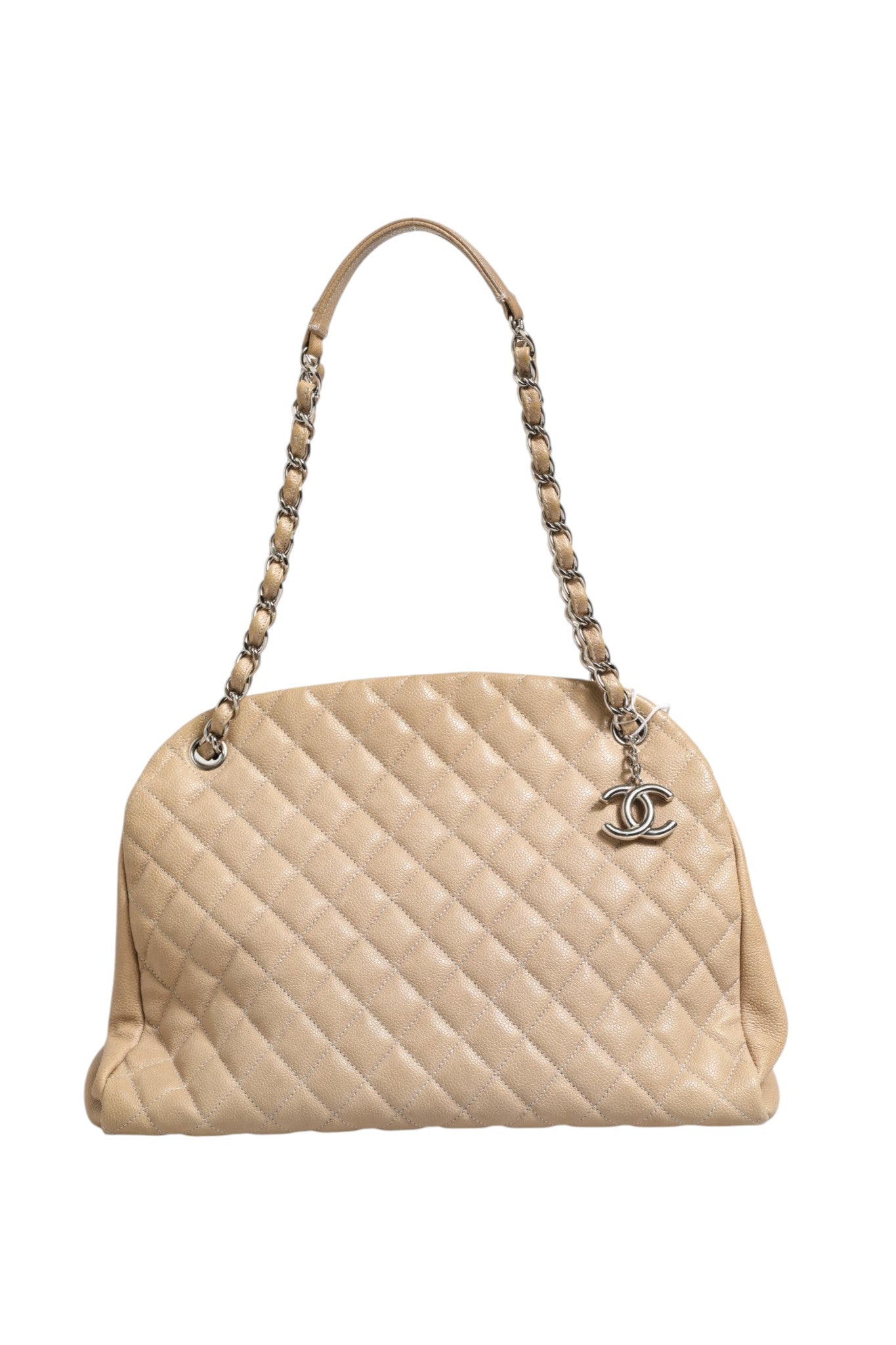 Chanel Beige Quilted Leather 'Just Mademoiselle' Bowler Bag