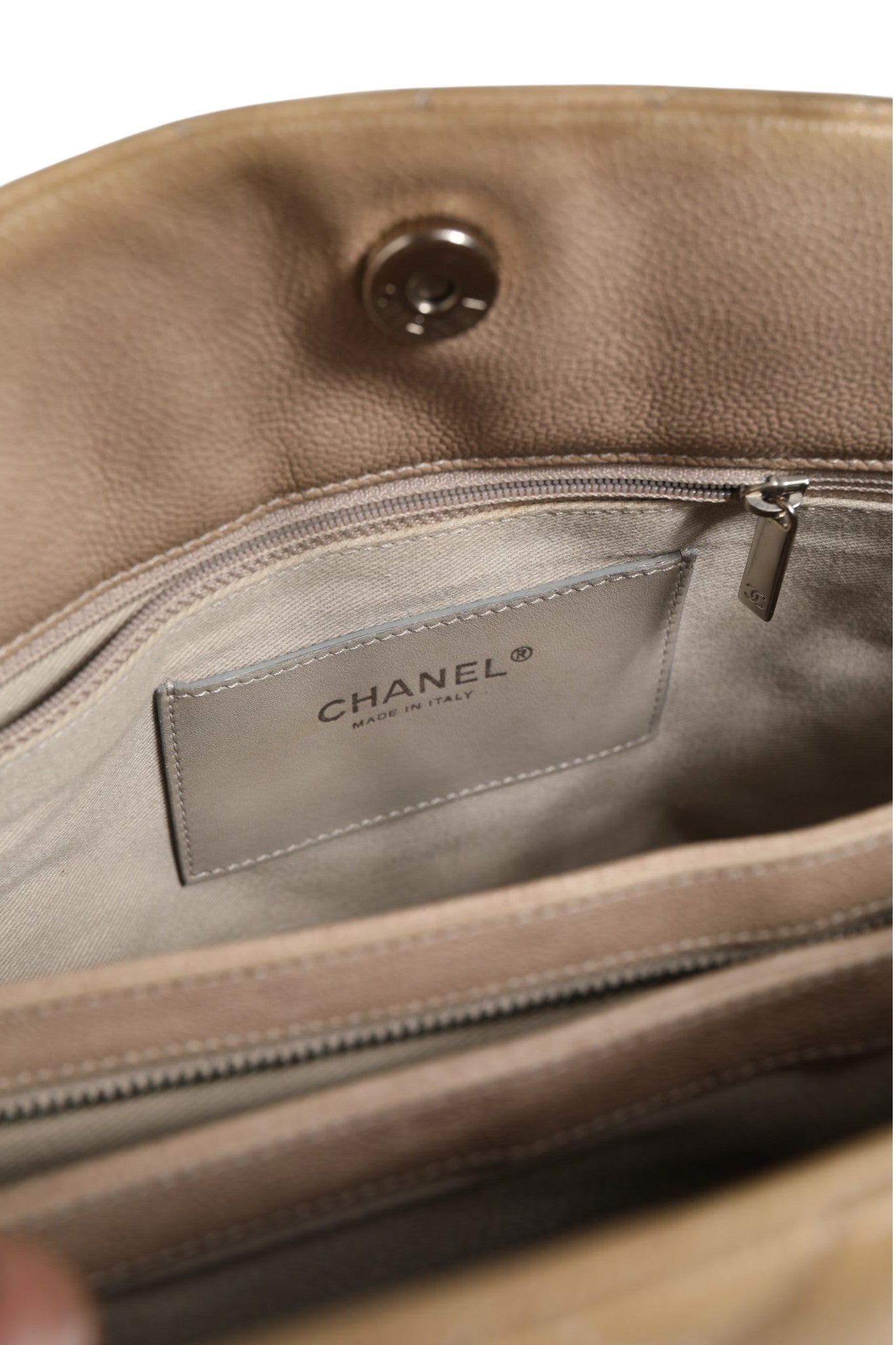 Chanel Beige Quilted Leather 'Just Mademoiselle' Bowler Bag