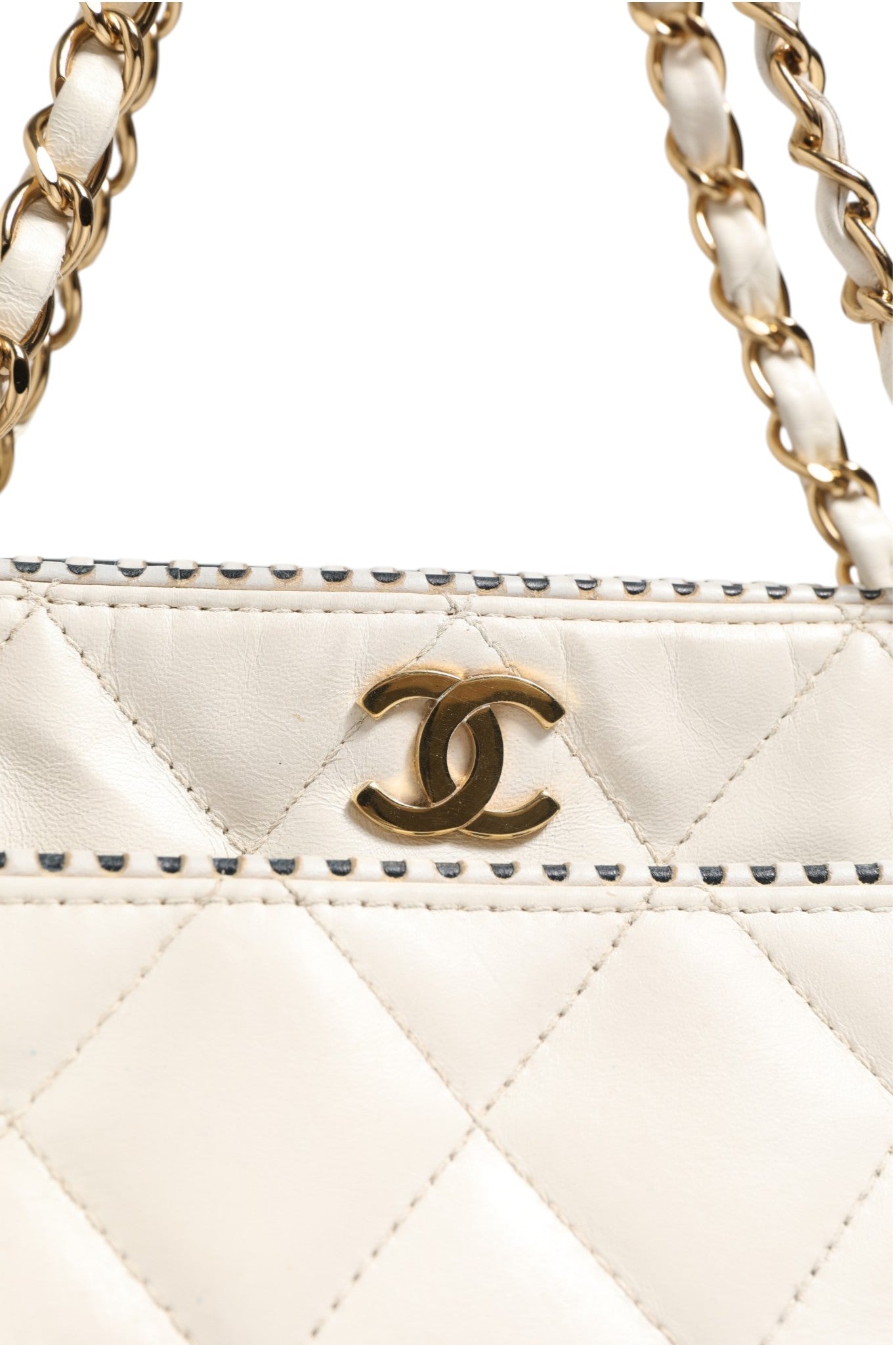 Chanel Mini Shiny Quilted White Leather Handbag