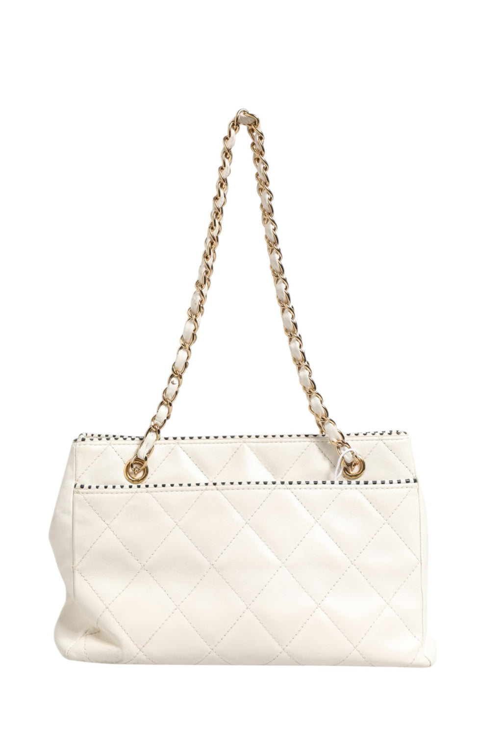 Chanel Mini Shiny Quilted White Leather Handbag