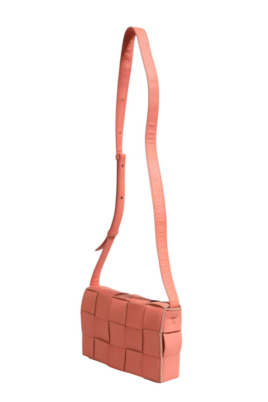 Bottega Veneta 22 Pink Intrecciato Leather Cassette Crossbody Bag