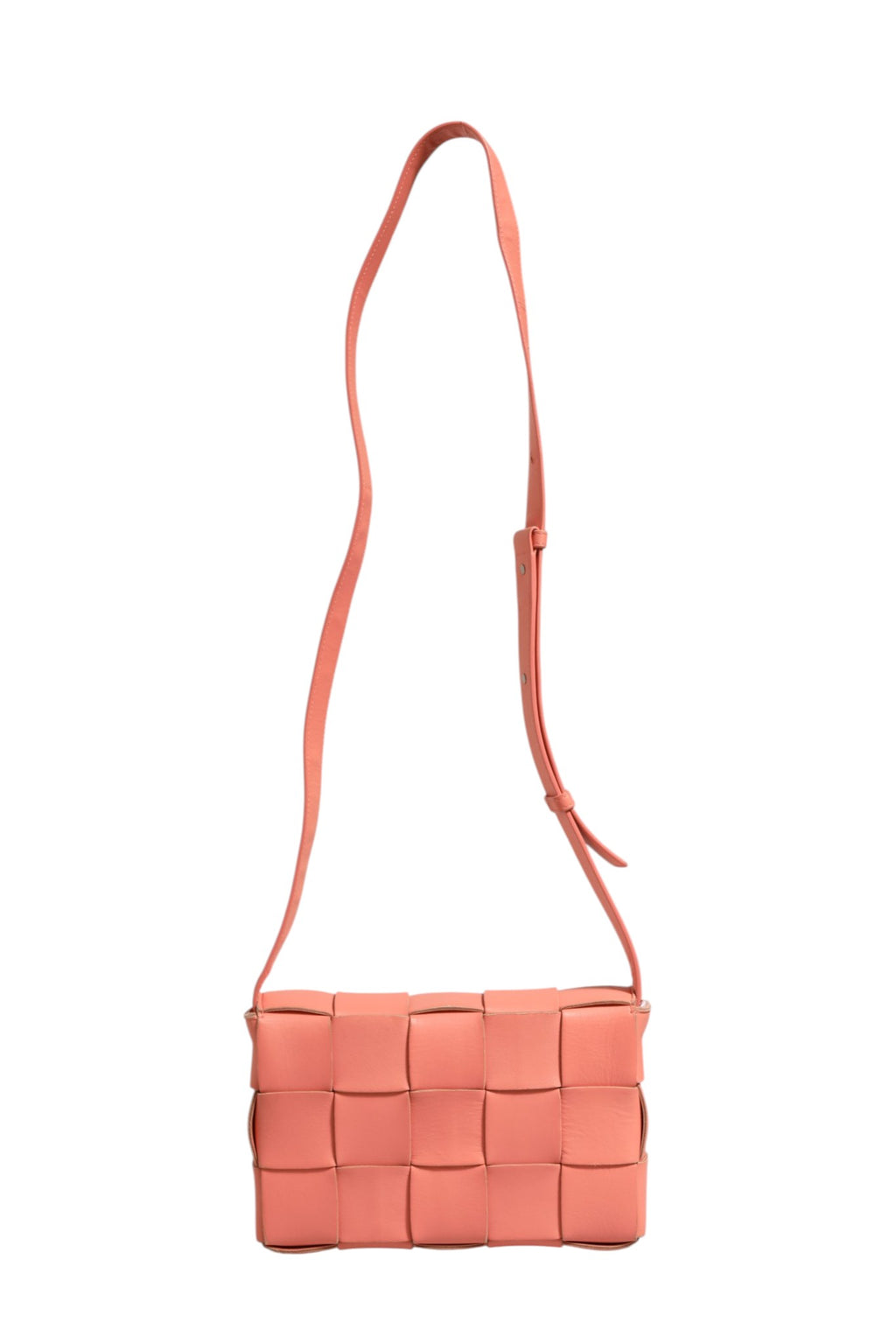 Bottega Veneta 22 Pink Intrecciato Leather Cassette Crossbody Bag