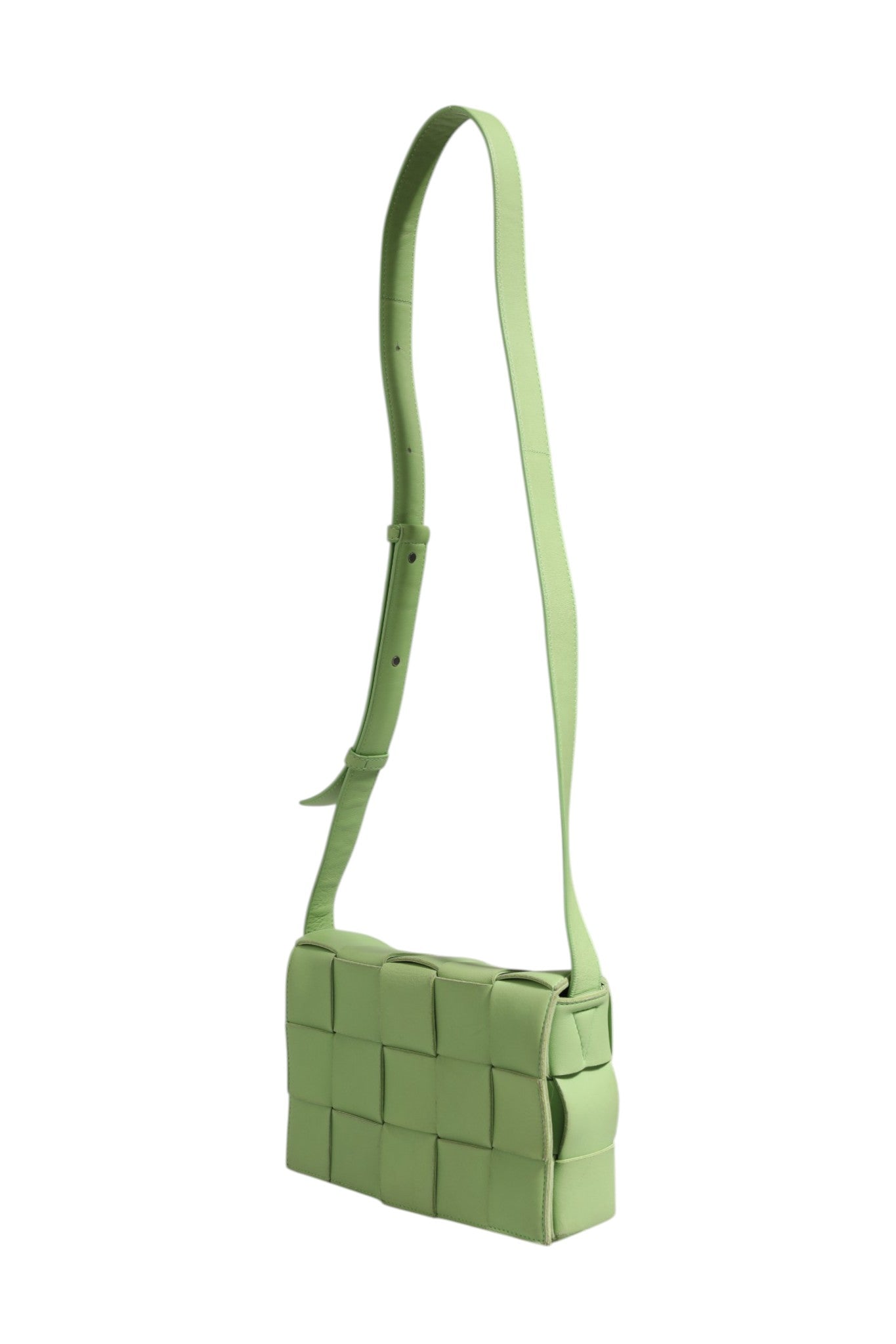 Bottega Veneta 22 Green Intrecciato Leather Cassette Crossbody Bag
