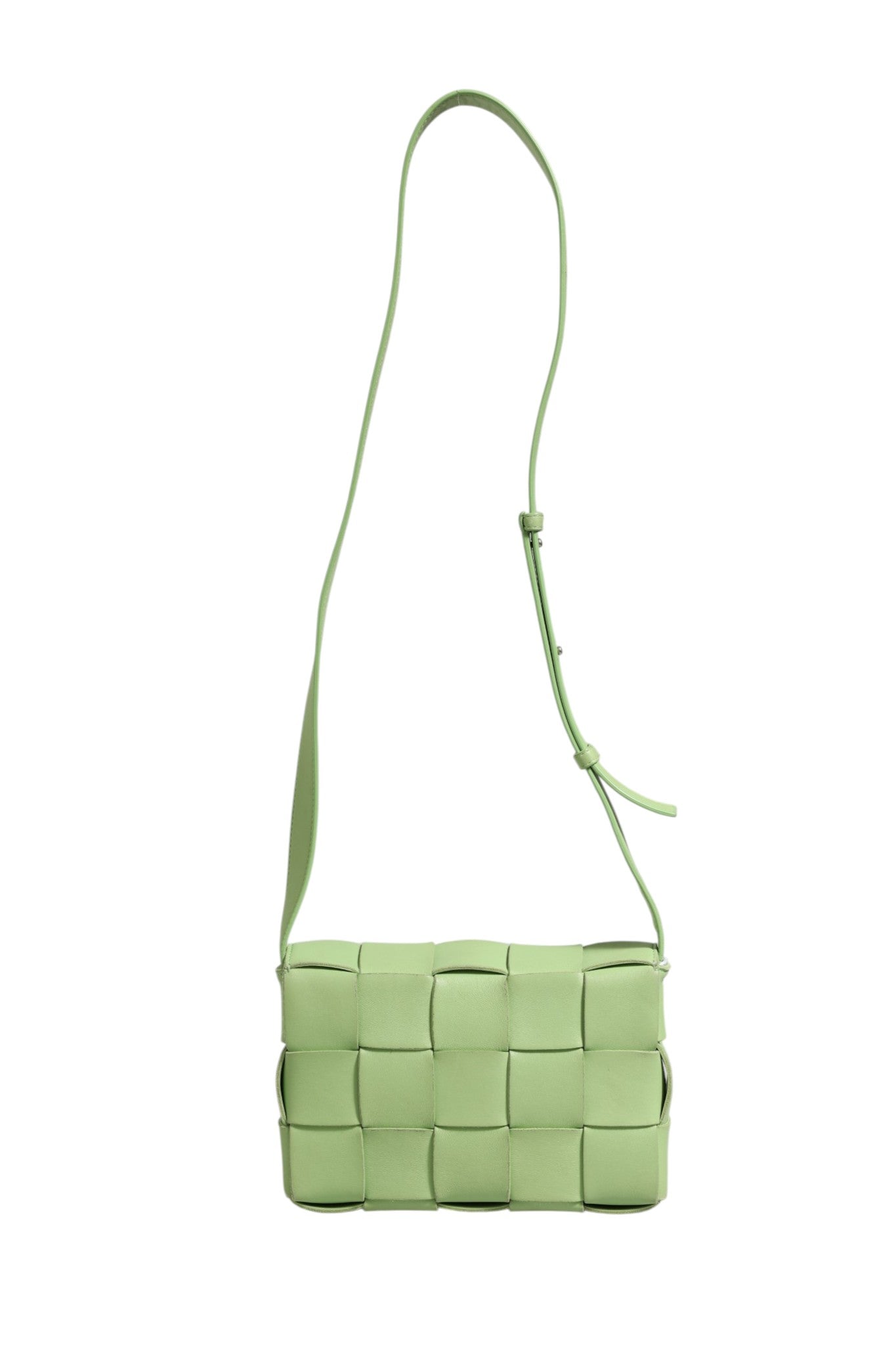 Bottega Veneta 22 Green Intrecciato Leather Cassette Crossbody Bag