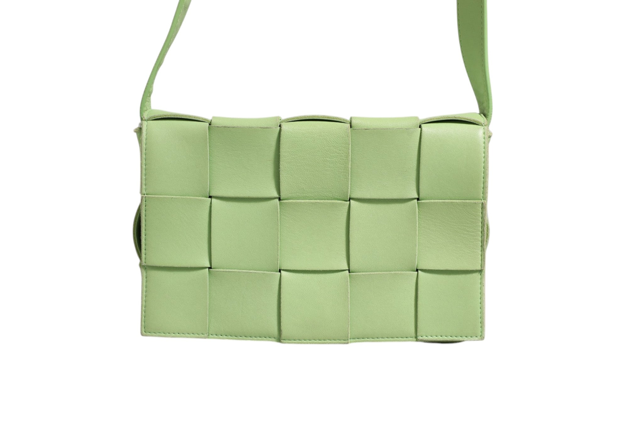 Bottega Veneta 22 Green Intrecciato Leather Cassette Crossbody Bag