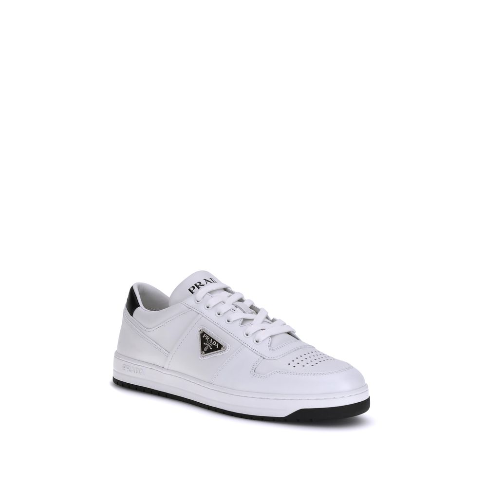 Prada White Leather Low Top Sneakers