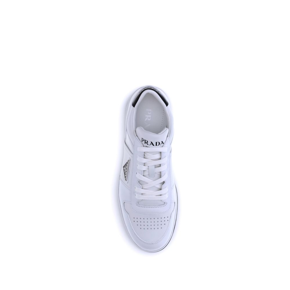 Prada White Leather Low Top Sneakers