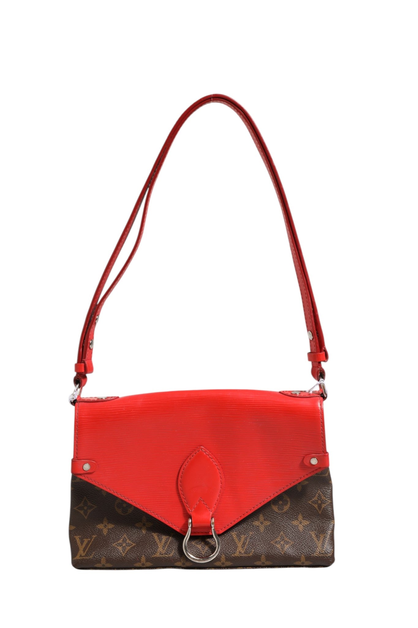 Pre-Owned Louis Vuitton Saint Michel Monogram Epi Shoulder Bag Coquelicot Brown and Red  Women's B+ (Good — light signs of wear)