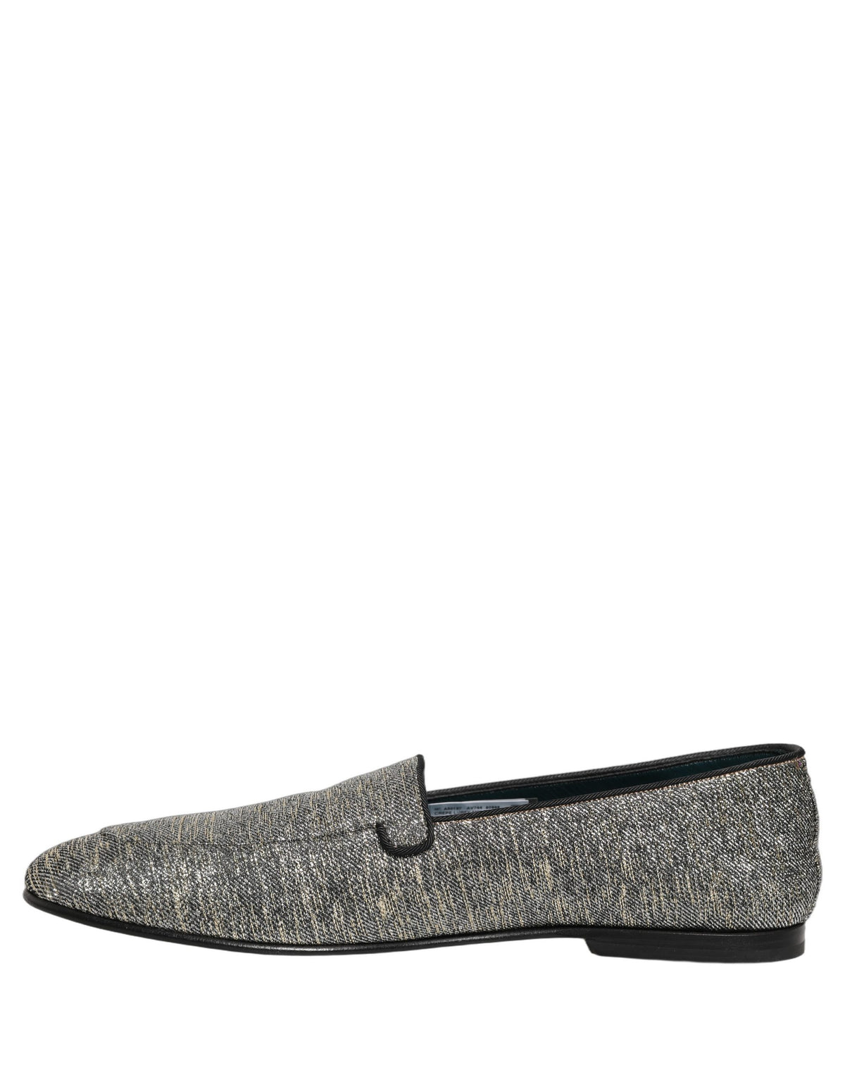 New Dolce & Gabbana Gray Lurex Glitter Men Dress Loafers Shoes