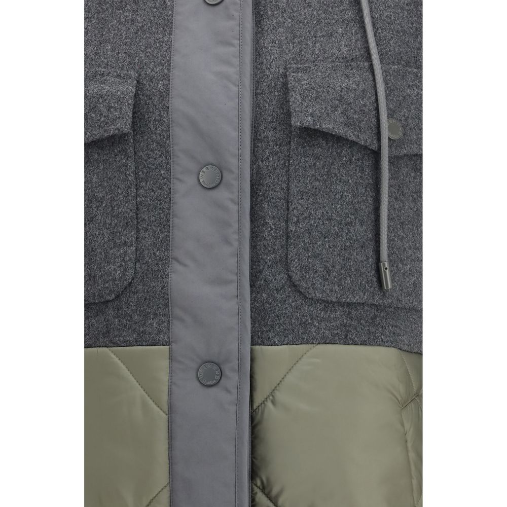 Max Mara Gray Wool Shell Jacket