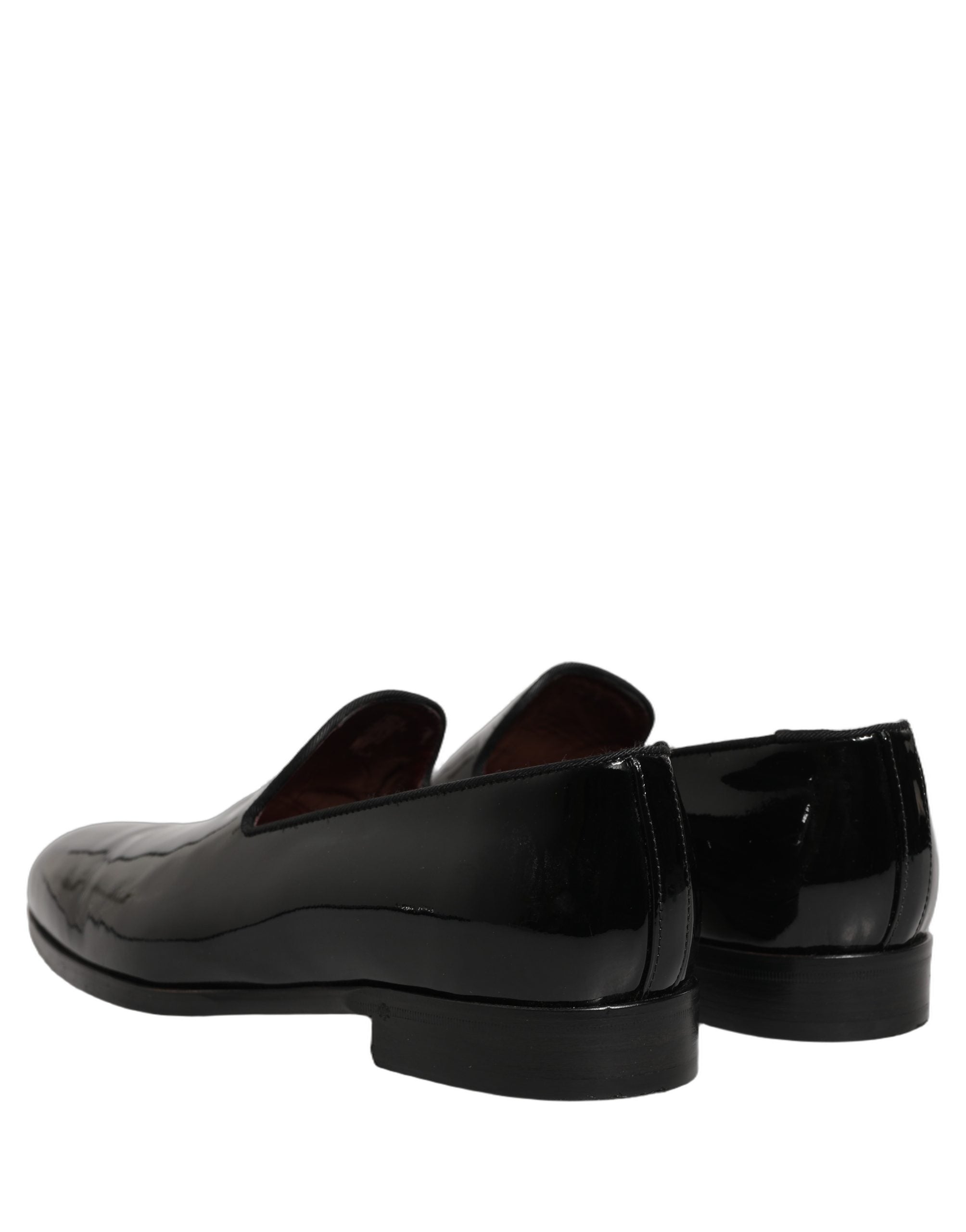 Dolce & Gabbana Black Patent Leather Men Dress Loafers Shoes