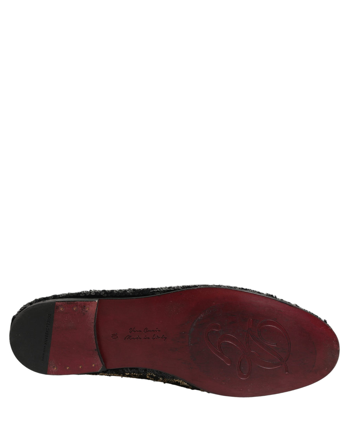 New Dolce & Gabbana Black Gold Embellished Dress Loafers Shoes