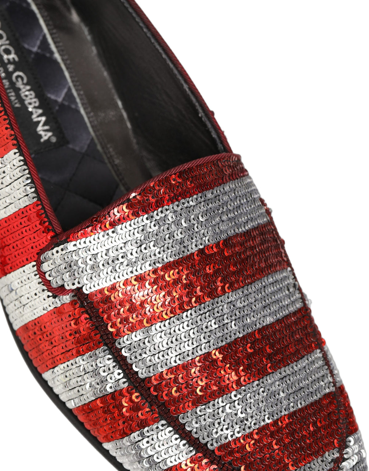 New Dolce & Gabbana Flag Sequin Dress Loafers Shoes