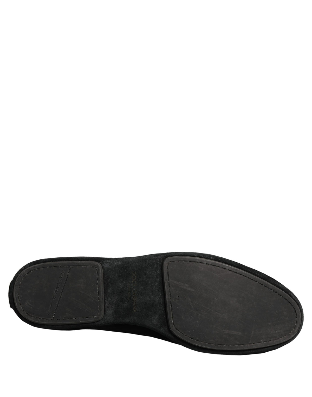 New Dolce & Gabbana Black Suede Embellished Dress Loafers Shoes