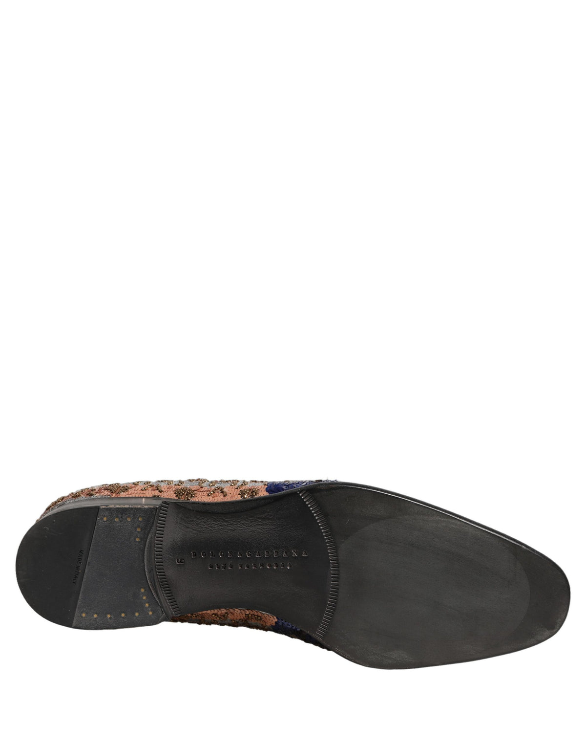 New Dolce & Gabbana Embroidered Sequin Loafers Shoes