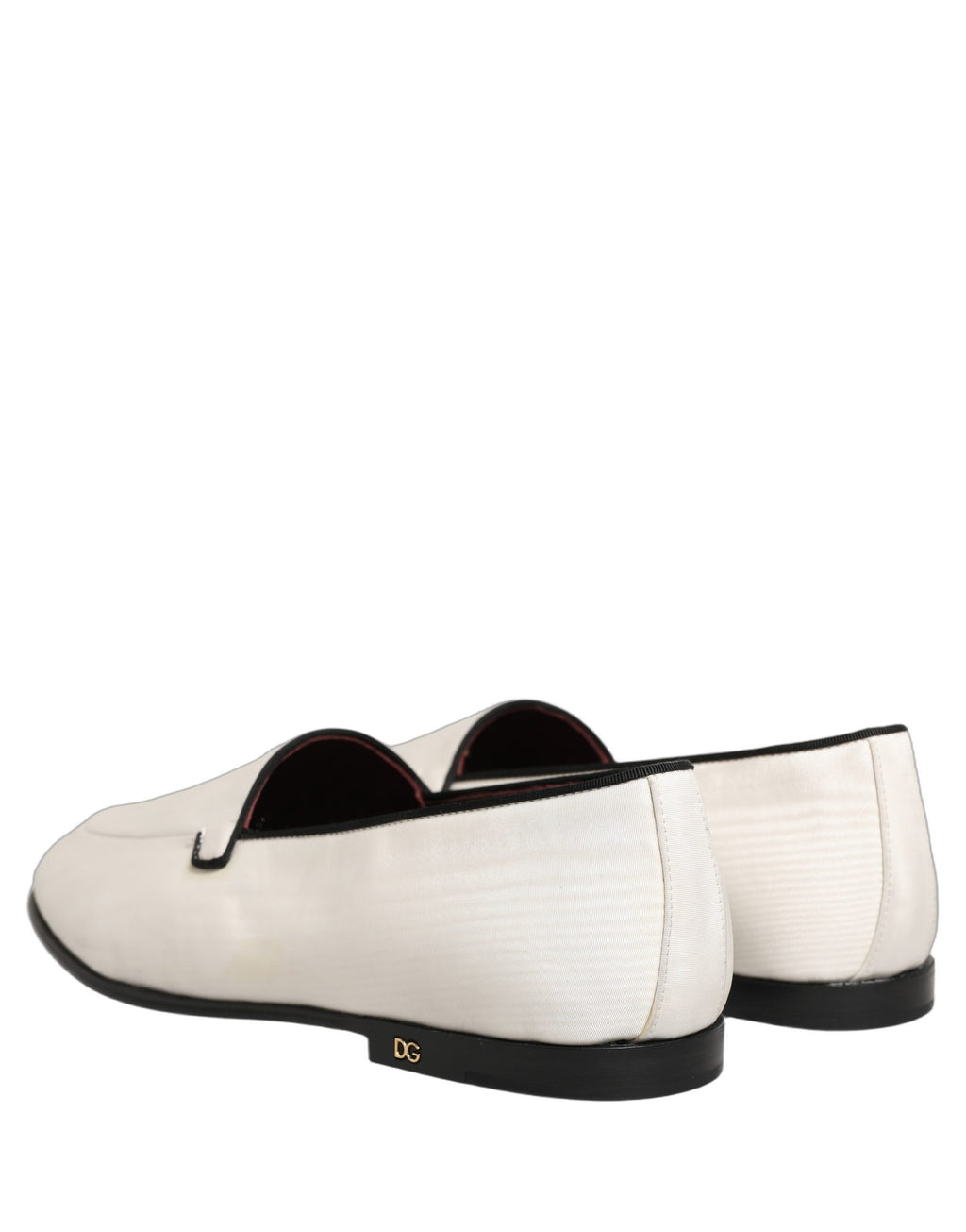 Dolce & Gabbana White Velvet Slip-On Loafers