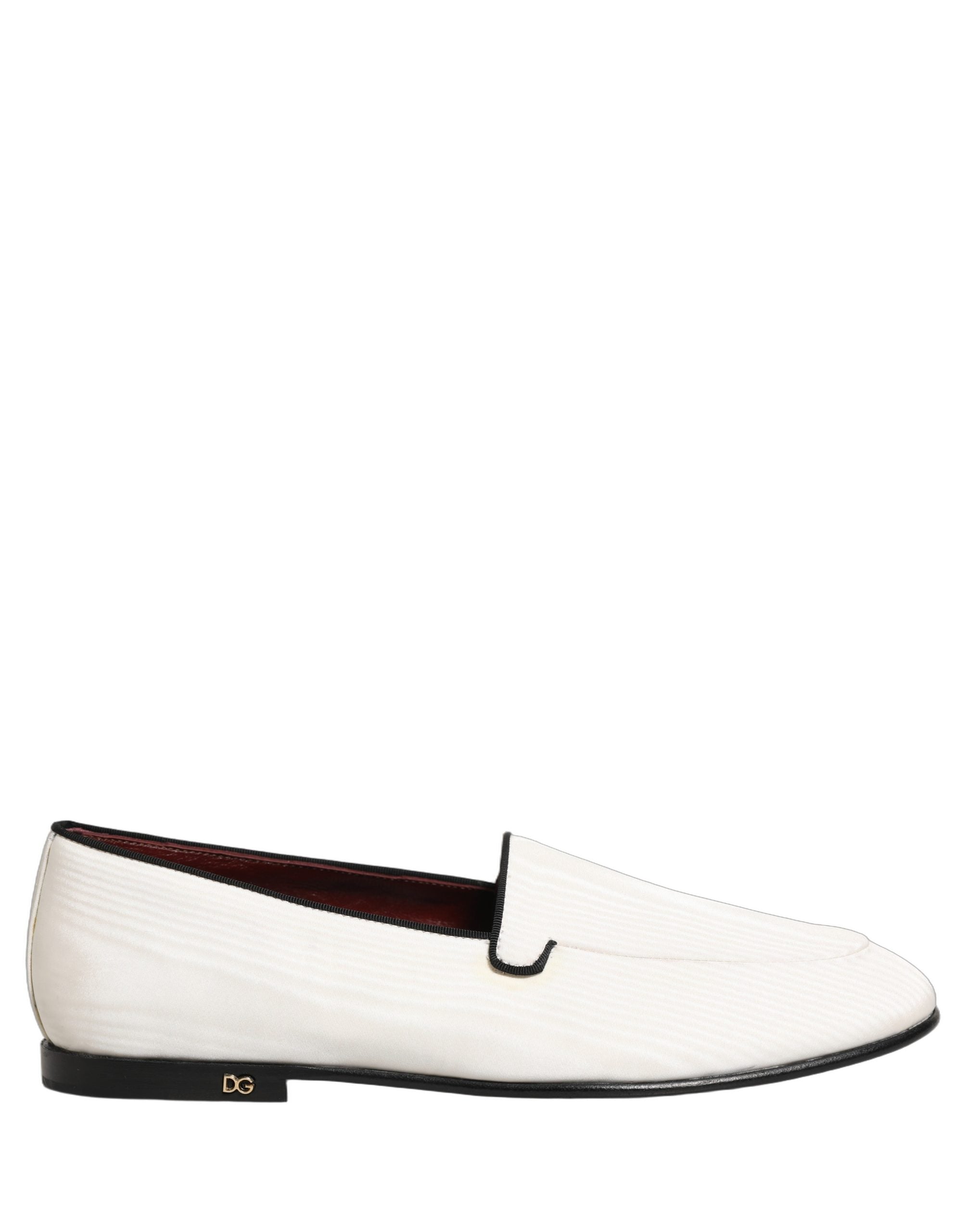 Dolce & Gabbana White Velvet Slip-On Loafers