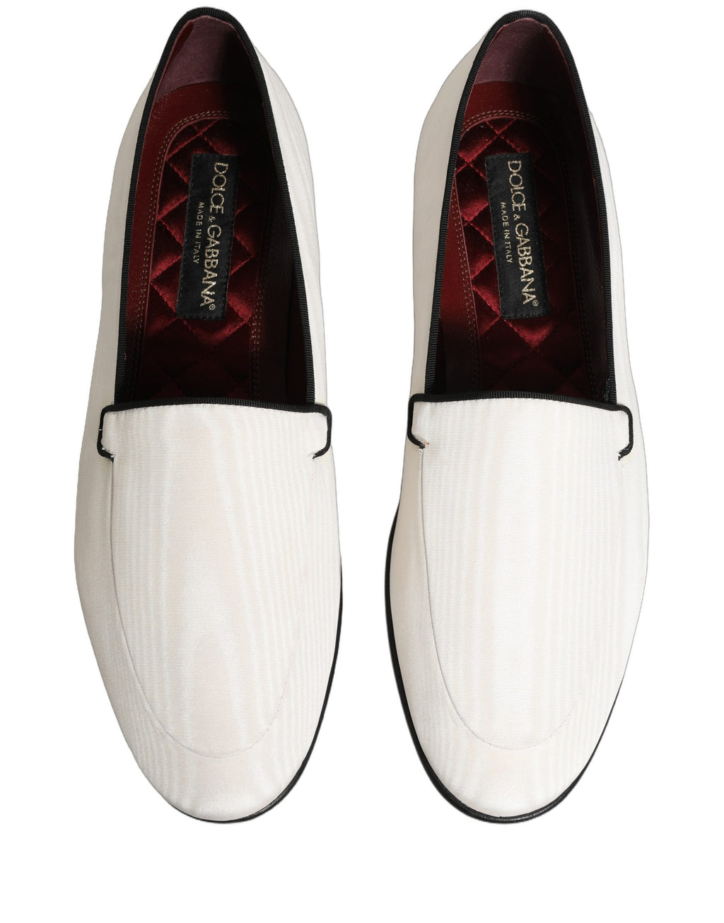 Dolce & Gabbana White Velvet Slip-On Loafers