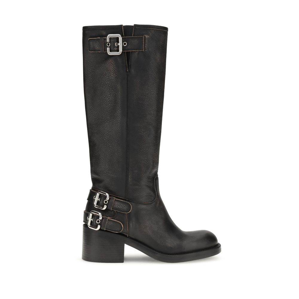 Chloé Black Leather Ankle Boots