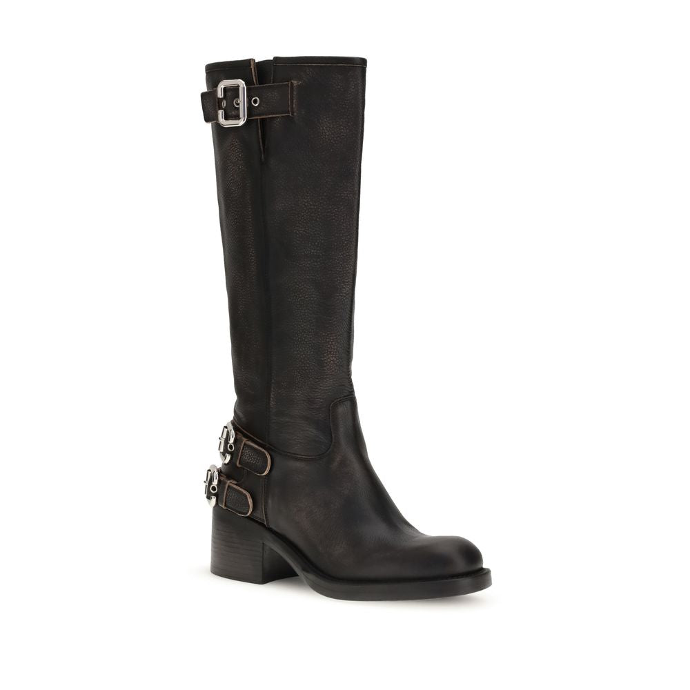 Chloé Black Leather Ankle Boots