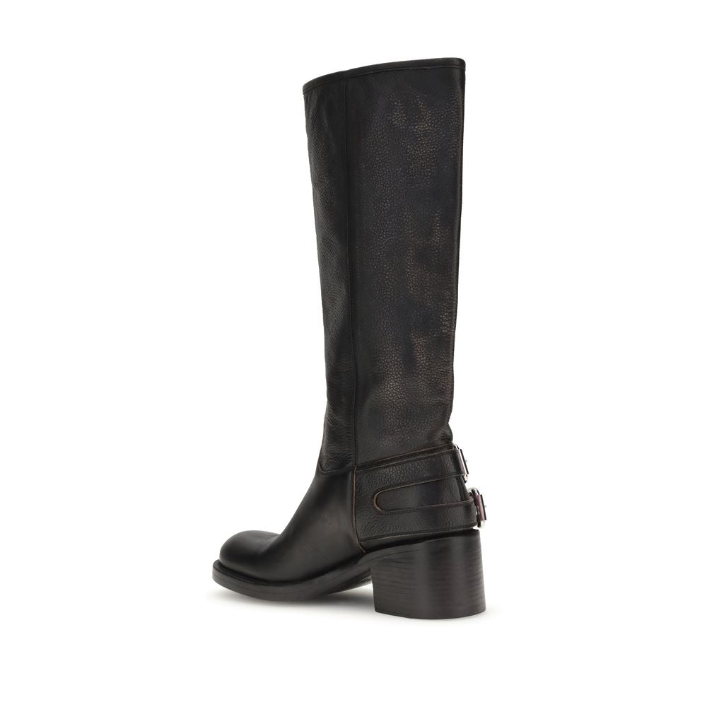 Chloé Black Leather Ankle Boots