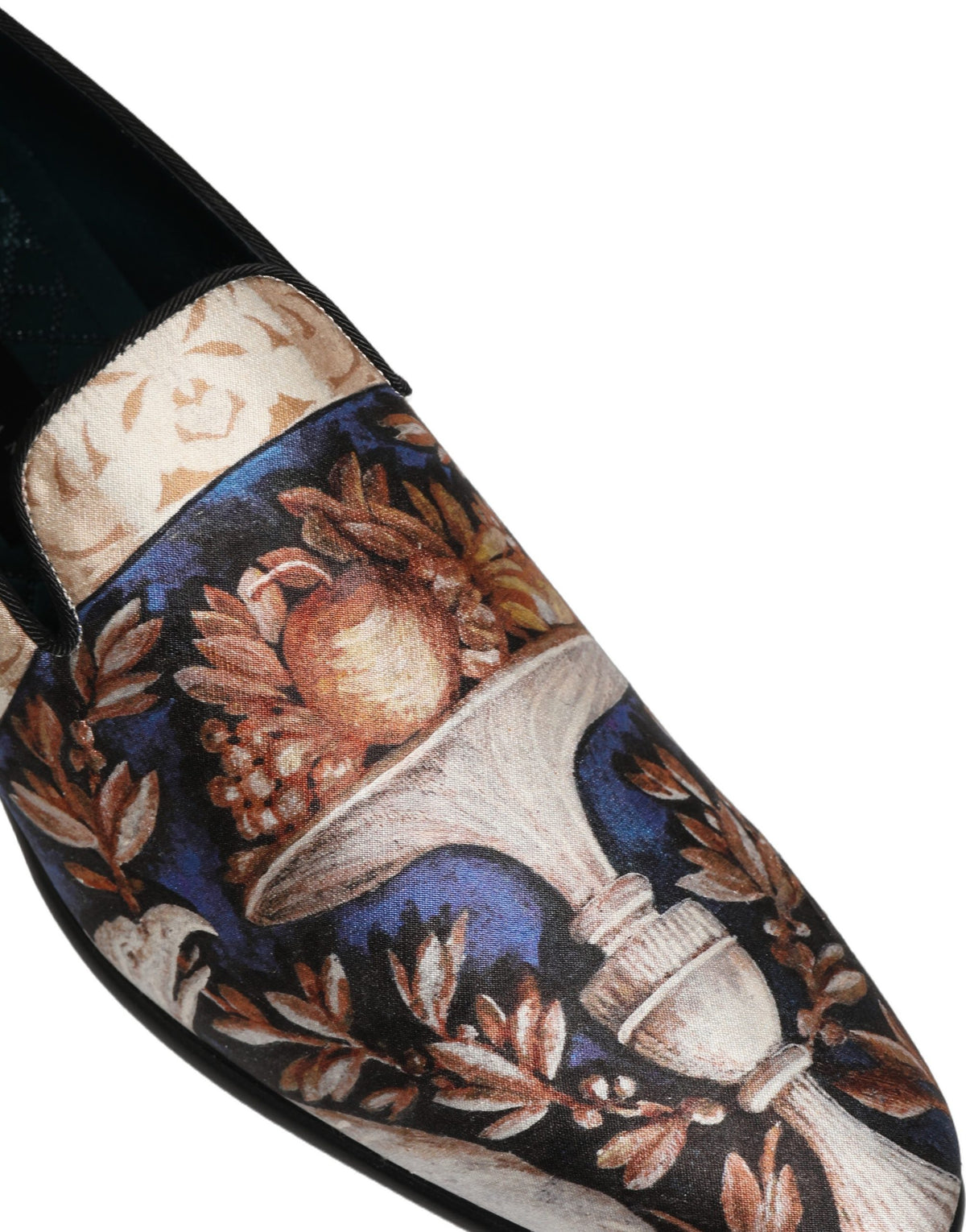 New Dolce & Gabbana Fruit Print Velvet Loafers Shoes
