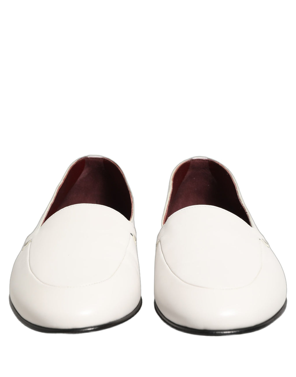 Dolce & Gabbana White Leather Logo Slip On Men Loafers