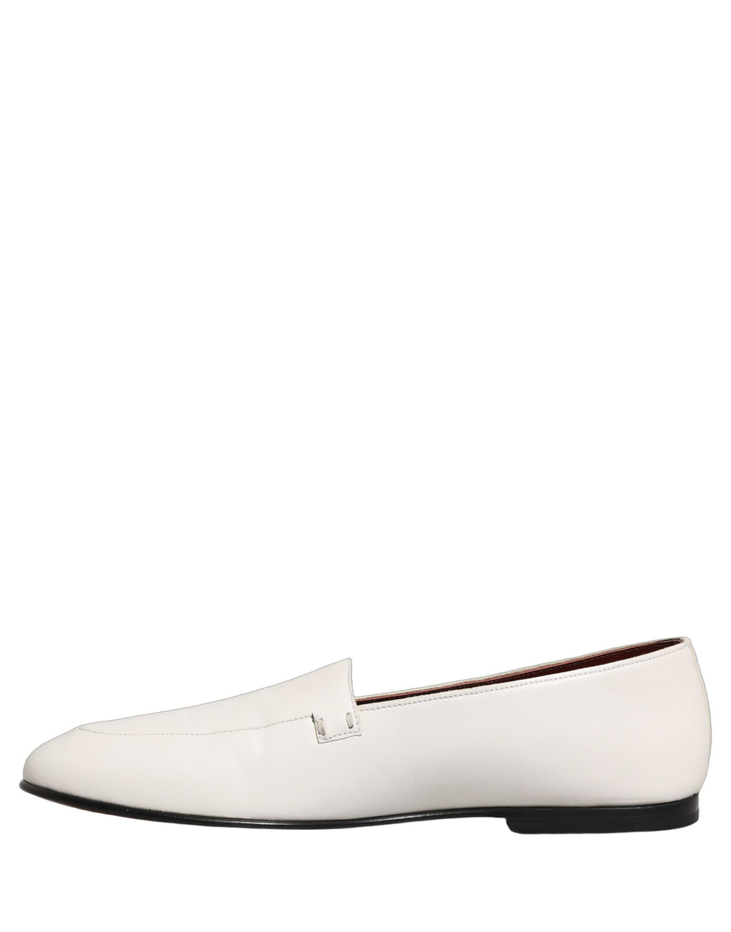 Dolce & Gabbana White Leather Logo Slip On Men Loafers