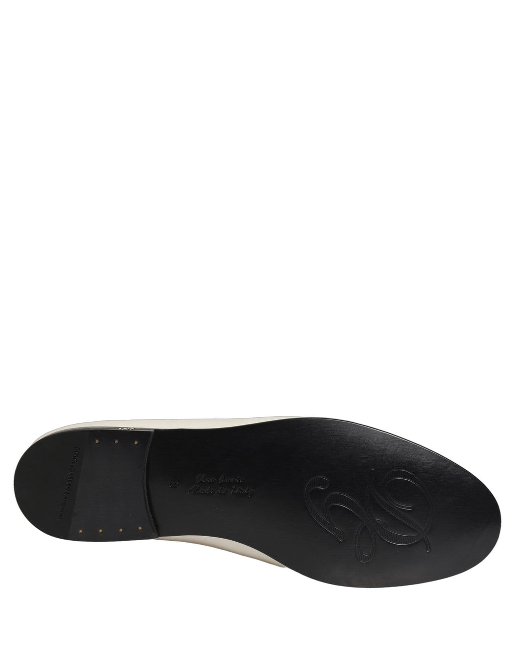 Dolce & Gabbana White Satin Logo Slip On Flats Loafers