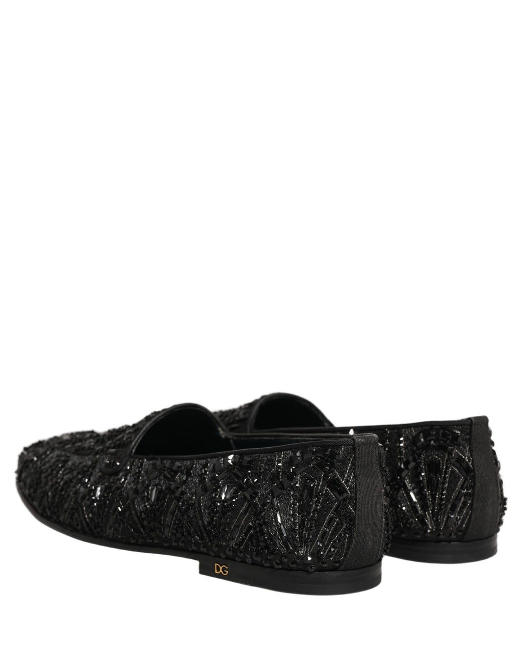 Dolce & Gabbana Black Velvet Embroidered Dress Loafers