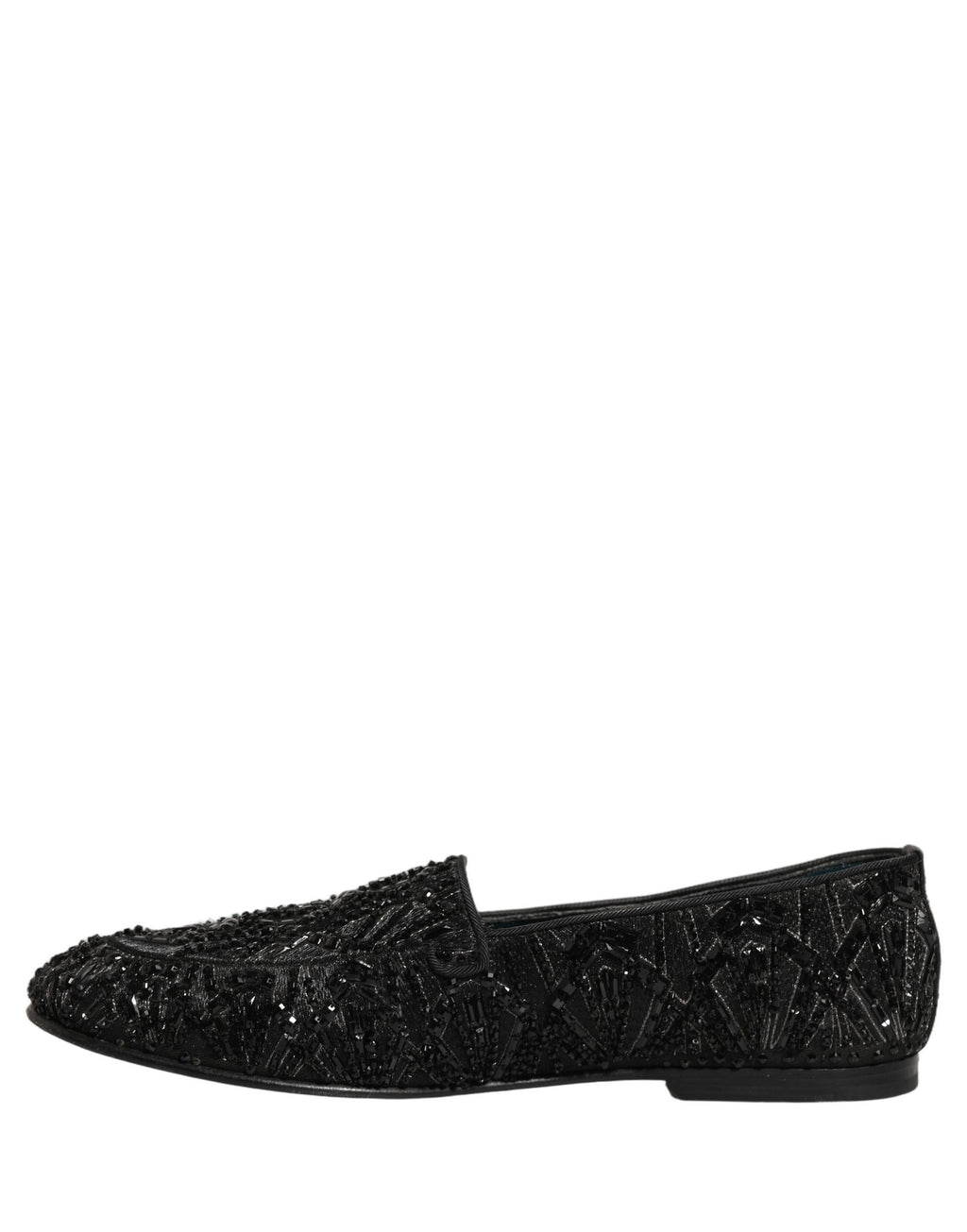 Dolce & Gabbana Black Velvet Embroidered Dress Loafers