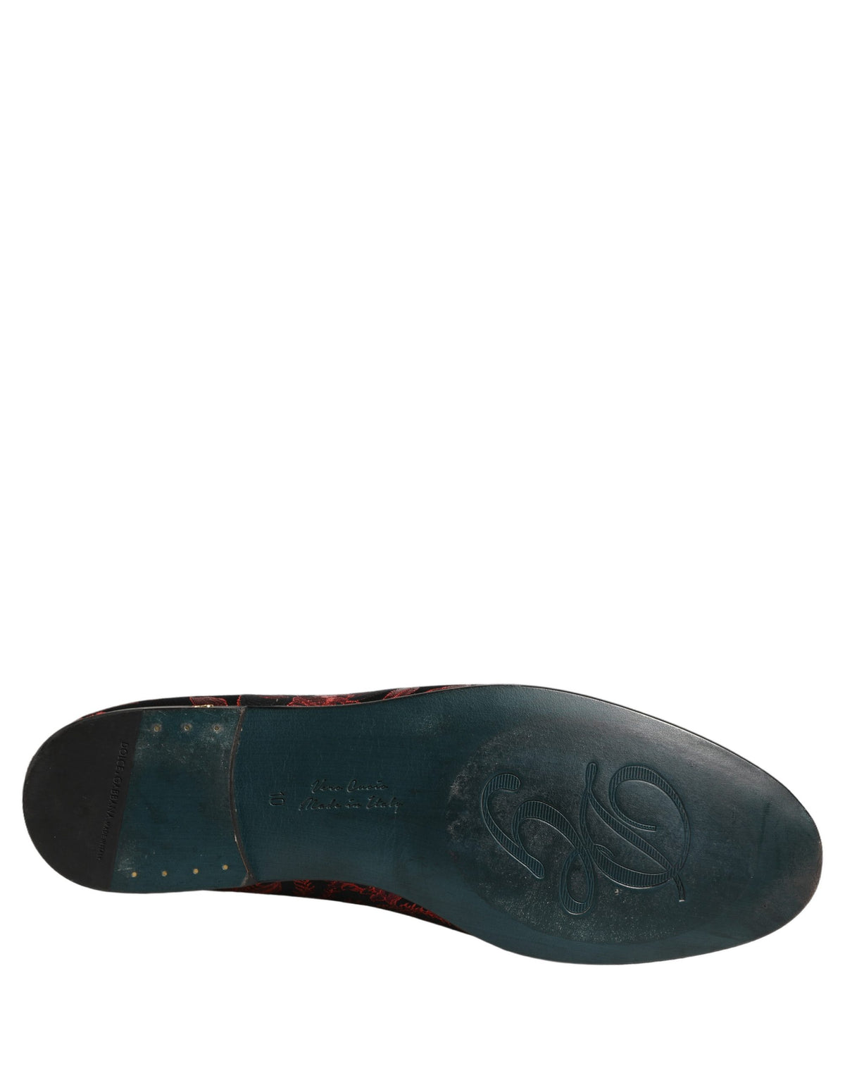 New Dolce & Gabbana Red Floral Jacquard Slip On Loafers Shoes