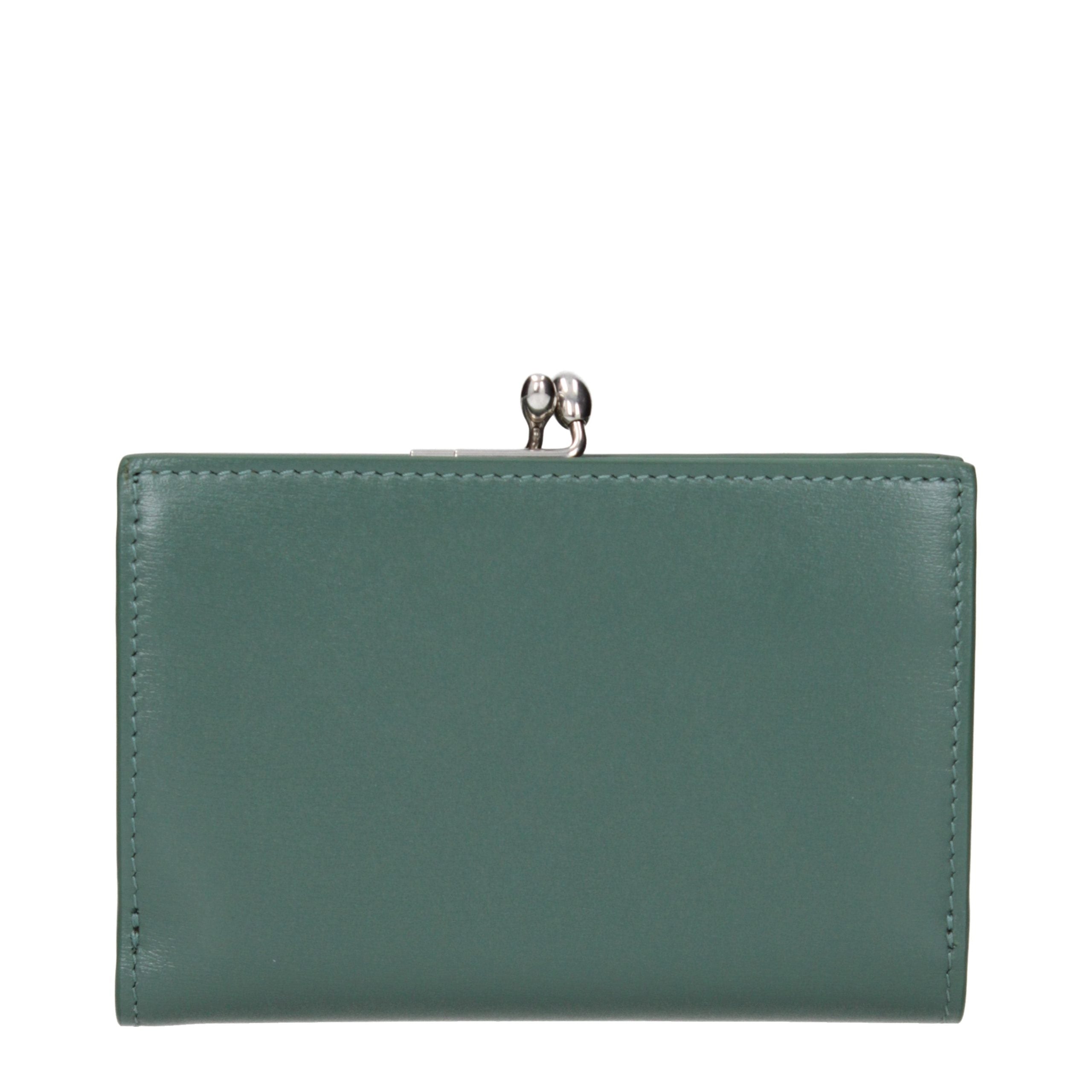 Jil Sander Small Green Gogi Leather Clutch Wallet