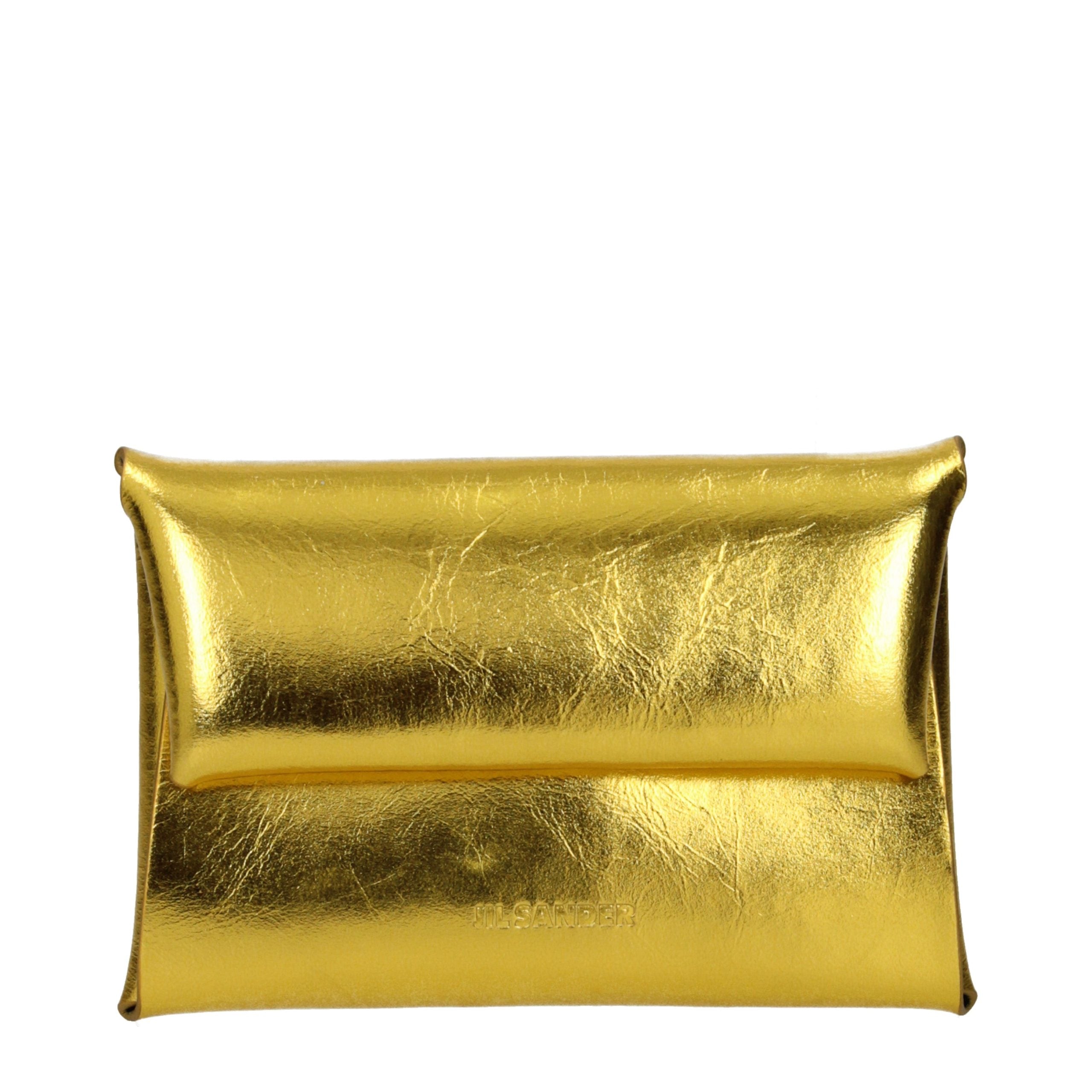 Jil Sander Metallic Gold Leather Coin Purse