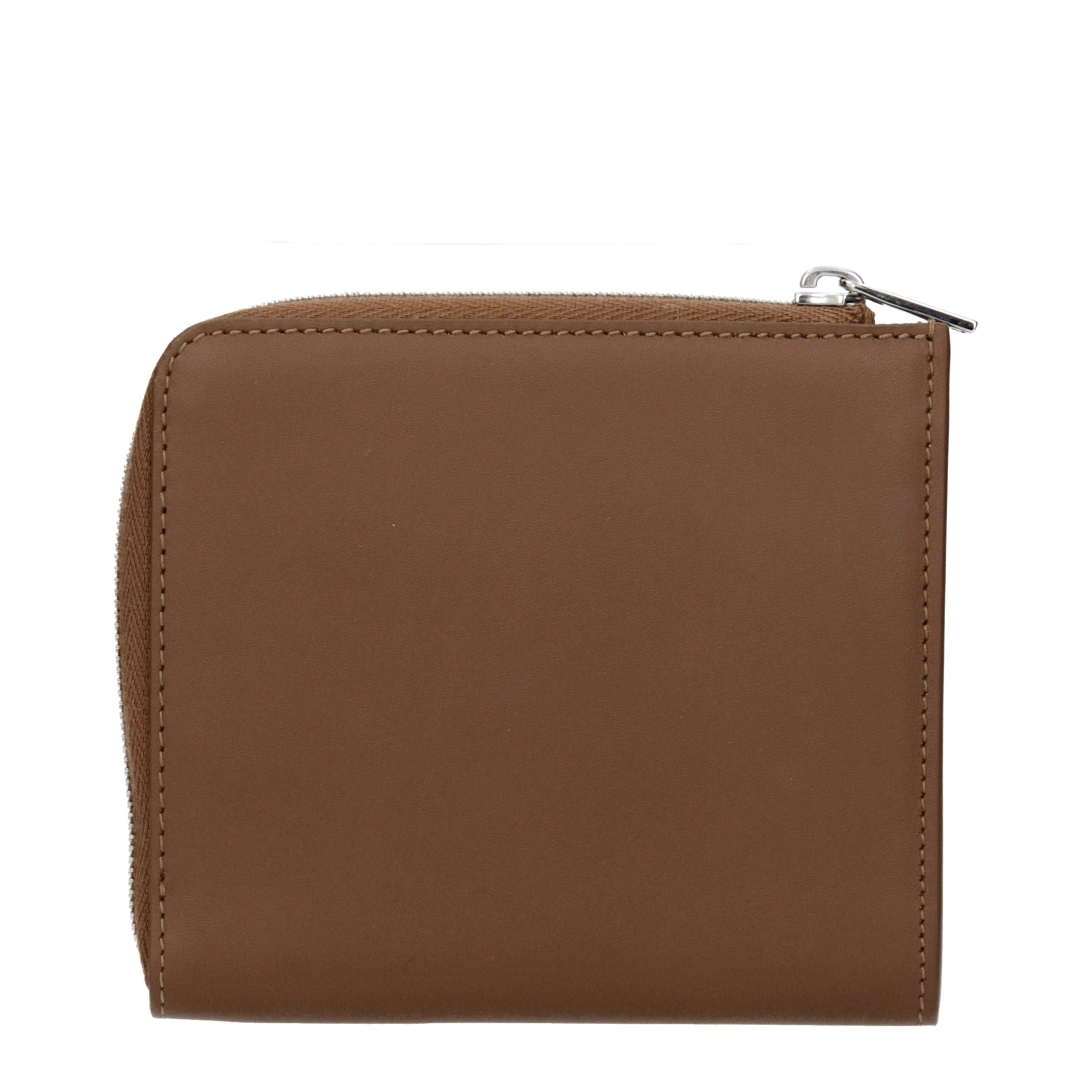 Jil Sander Tobacco Brown Embossed Logo Leather Wallet
