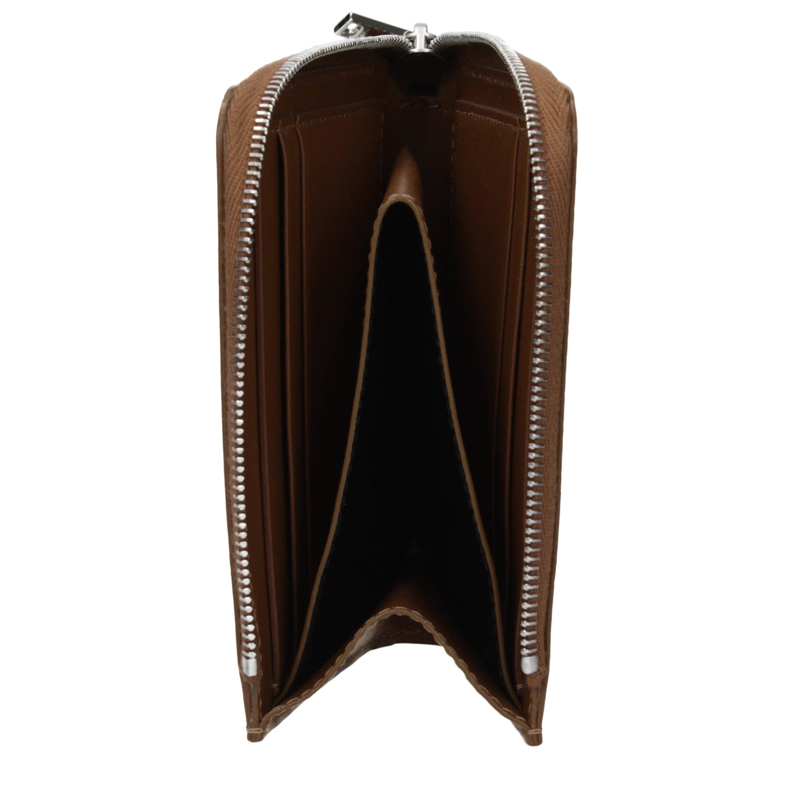 Jil Sander Tobacco Brown Embossed Logo Leather Wallet