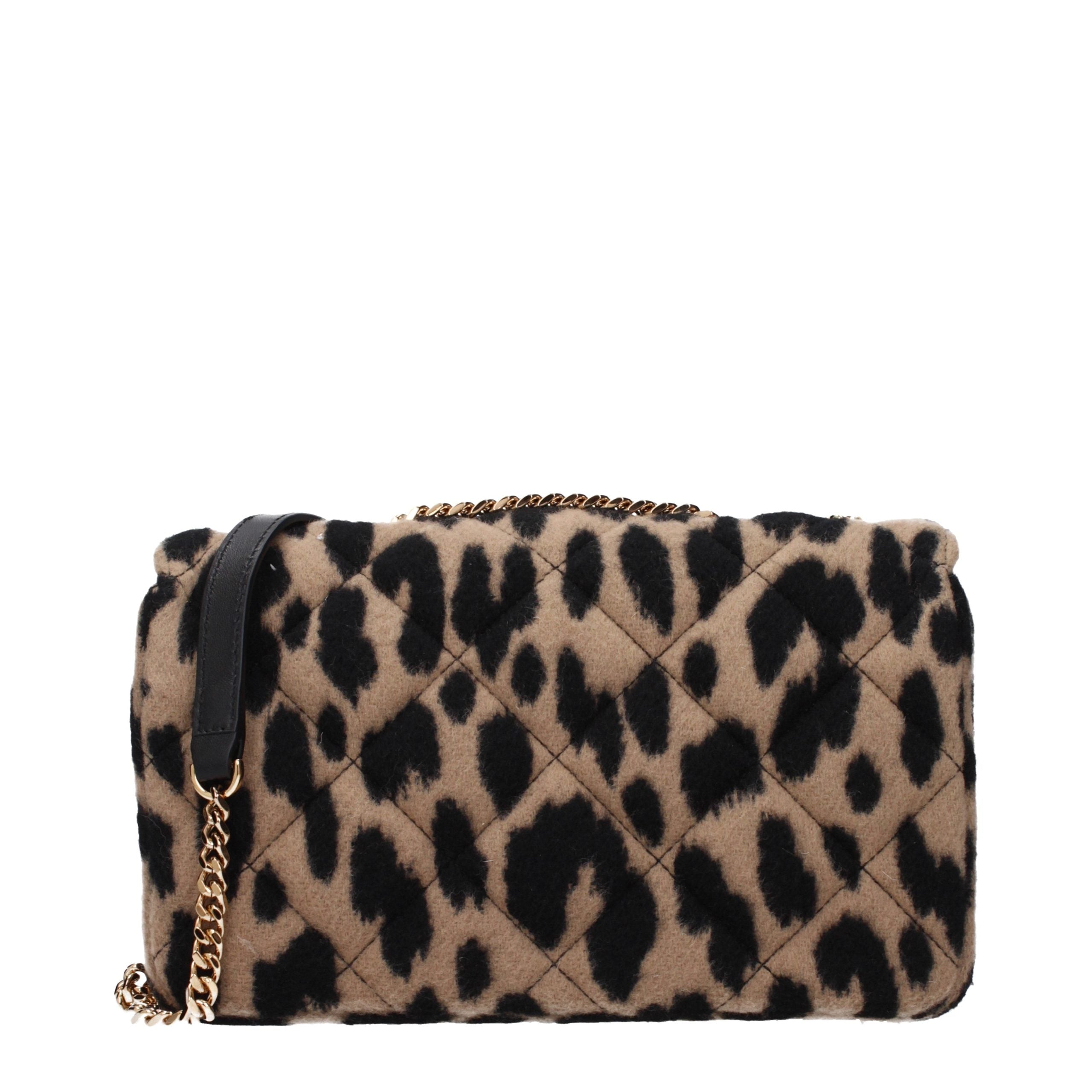 Versace Brown Leopard Printed Wool Medusa Quilted Shoulder Bag